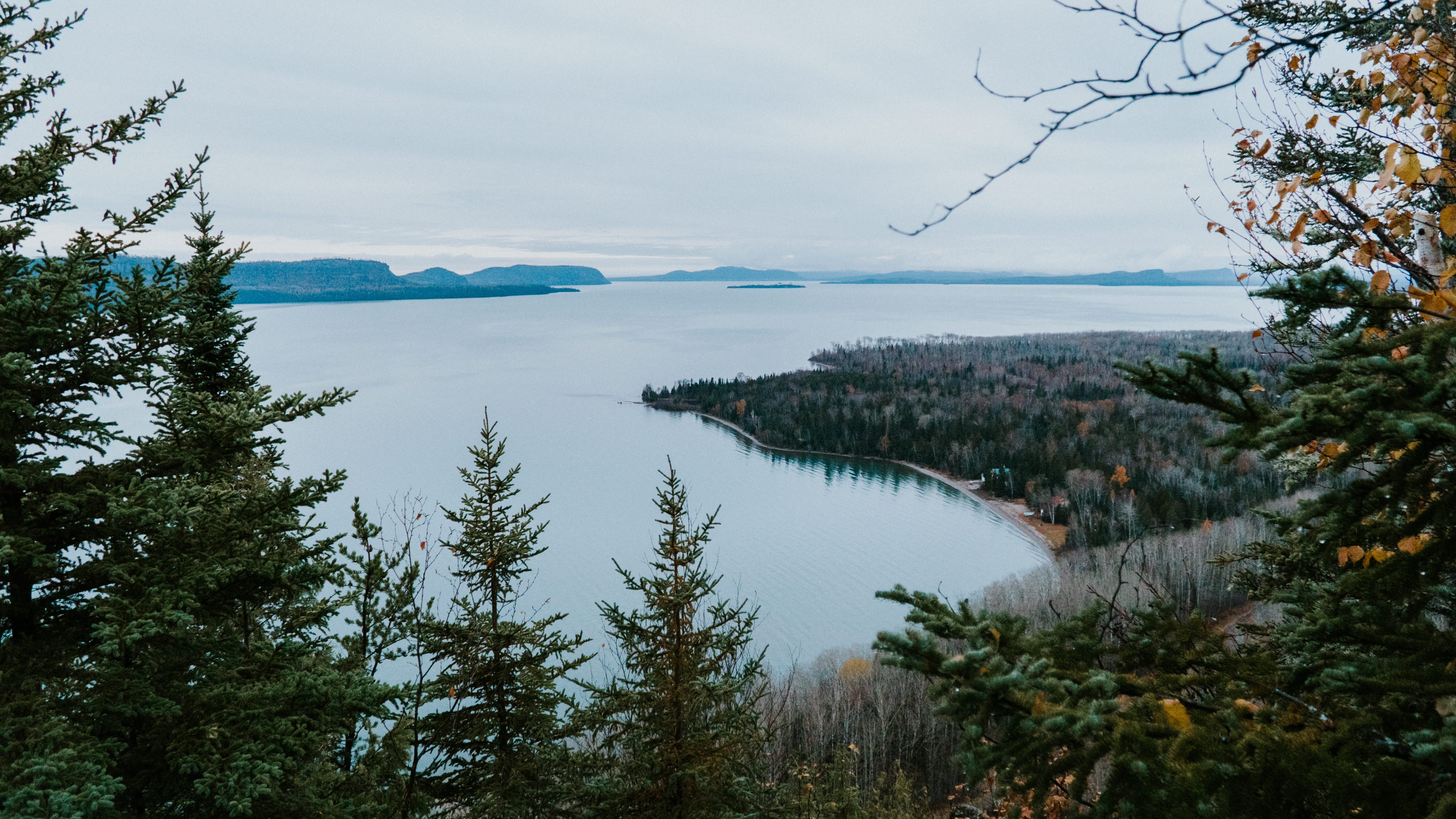 promontory, blue, mountain, tranquility, forest, water, landscape, no people, 5K, near, non-urban scene, plant, green, trees, scenery, flora, sky, day, HD Wallpaper