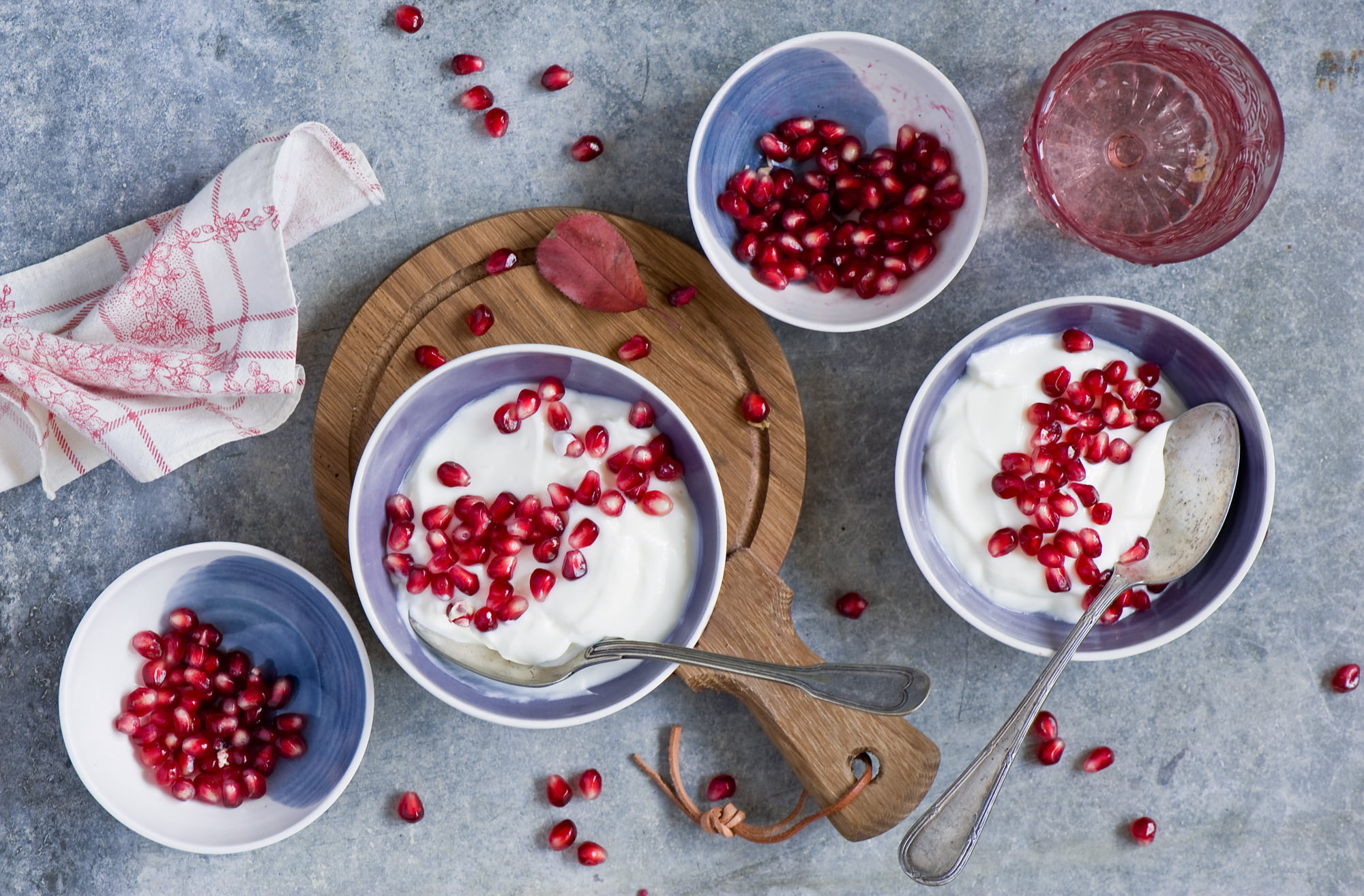 berry fruit, pomegranate seed, crockery, yogurt, seed, fruit, bowl, eating utensil, food and drink, directly above, seeds, pomegranates, pomegranate, indoors, HD Wallpaper
