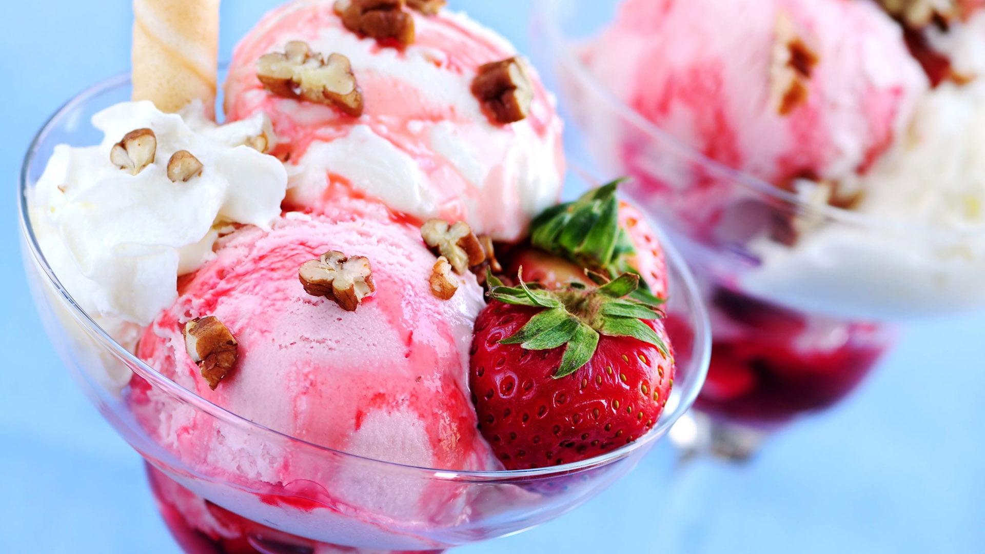 cake, ice cream, health, herb, vanilla ice cream, tasty, slice, pepper, vegetable, freshness, frozen food, strawberry, garnish, eating, no people, cold temperature, HD Wallpaper