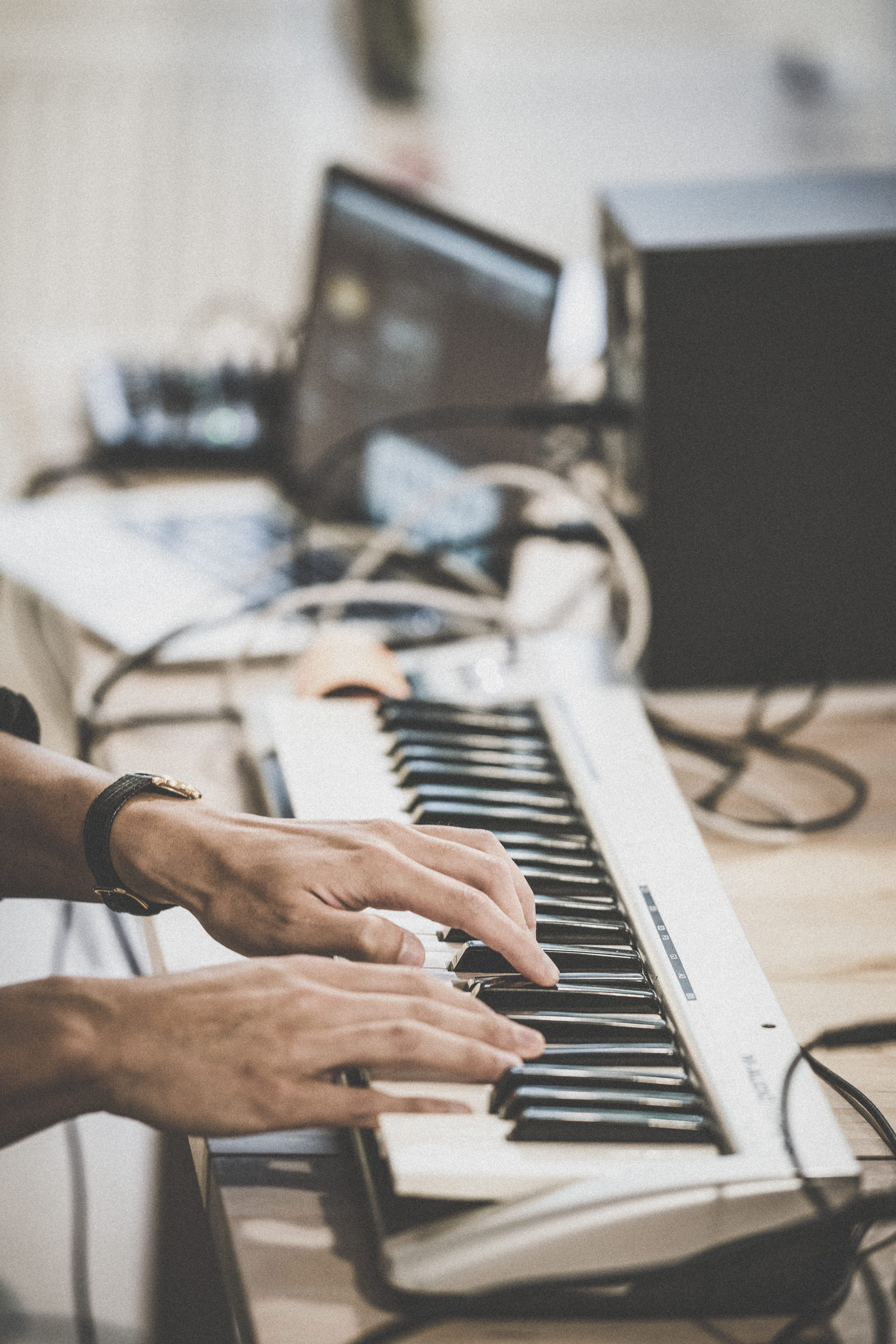 piano key, musician, instrument, working, workspace, musical instrument, computer, adult, hands, work, office, focus on foreground, room, hand, skill, finger, Phone HD Wallpaper