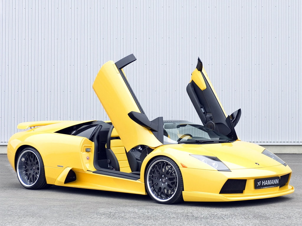 art, 480P, roadster, lamborghini, cars, fast, upright doors, murcielago, hd, motorsport, Yellow, HD Wallpaper