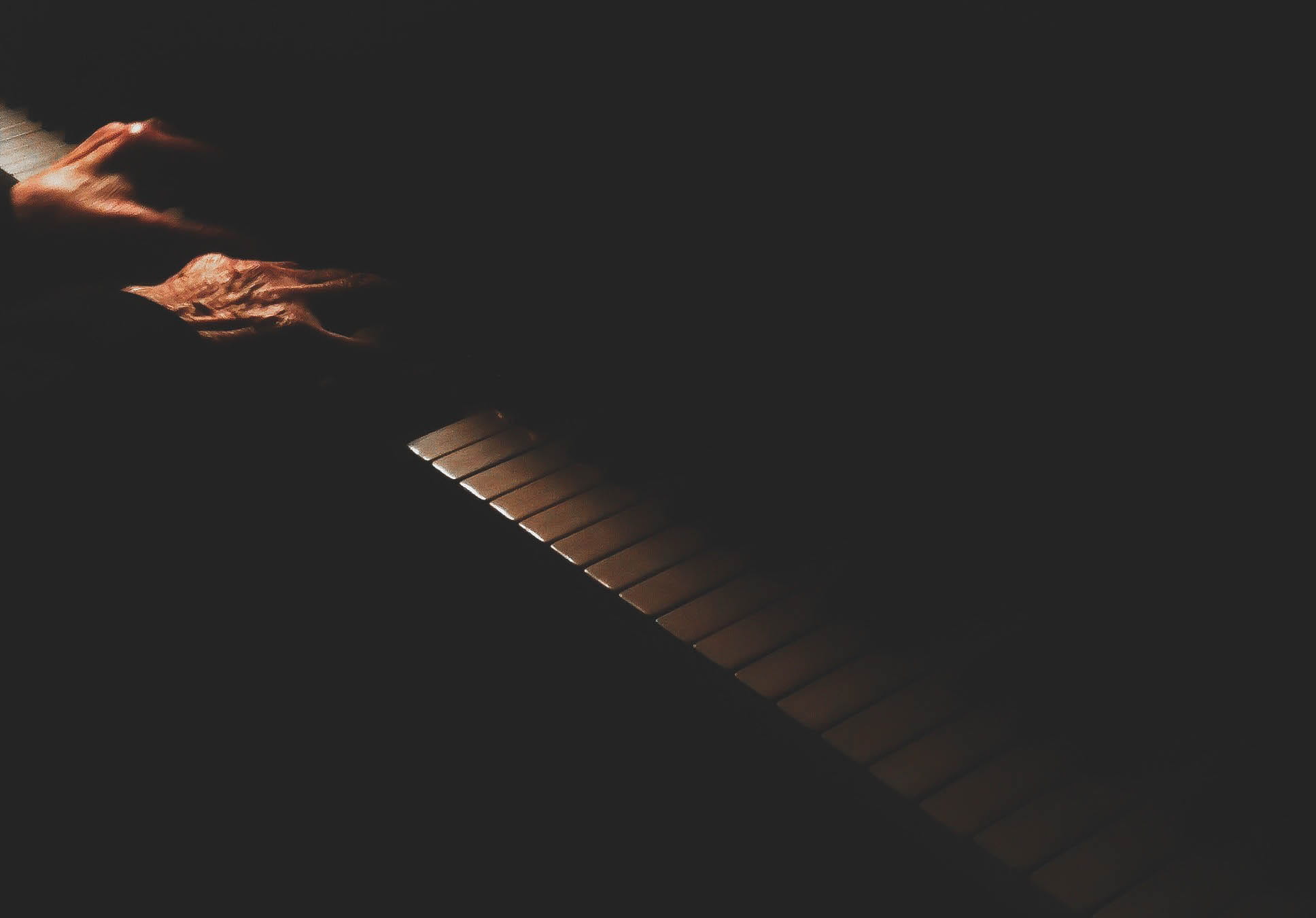 night, dark, human body part, dark room, indoors, piano key, close-up, social issues, no people, person, playing, upright piano, people, black Color, one Person, HD Wallpaper