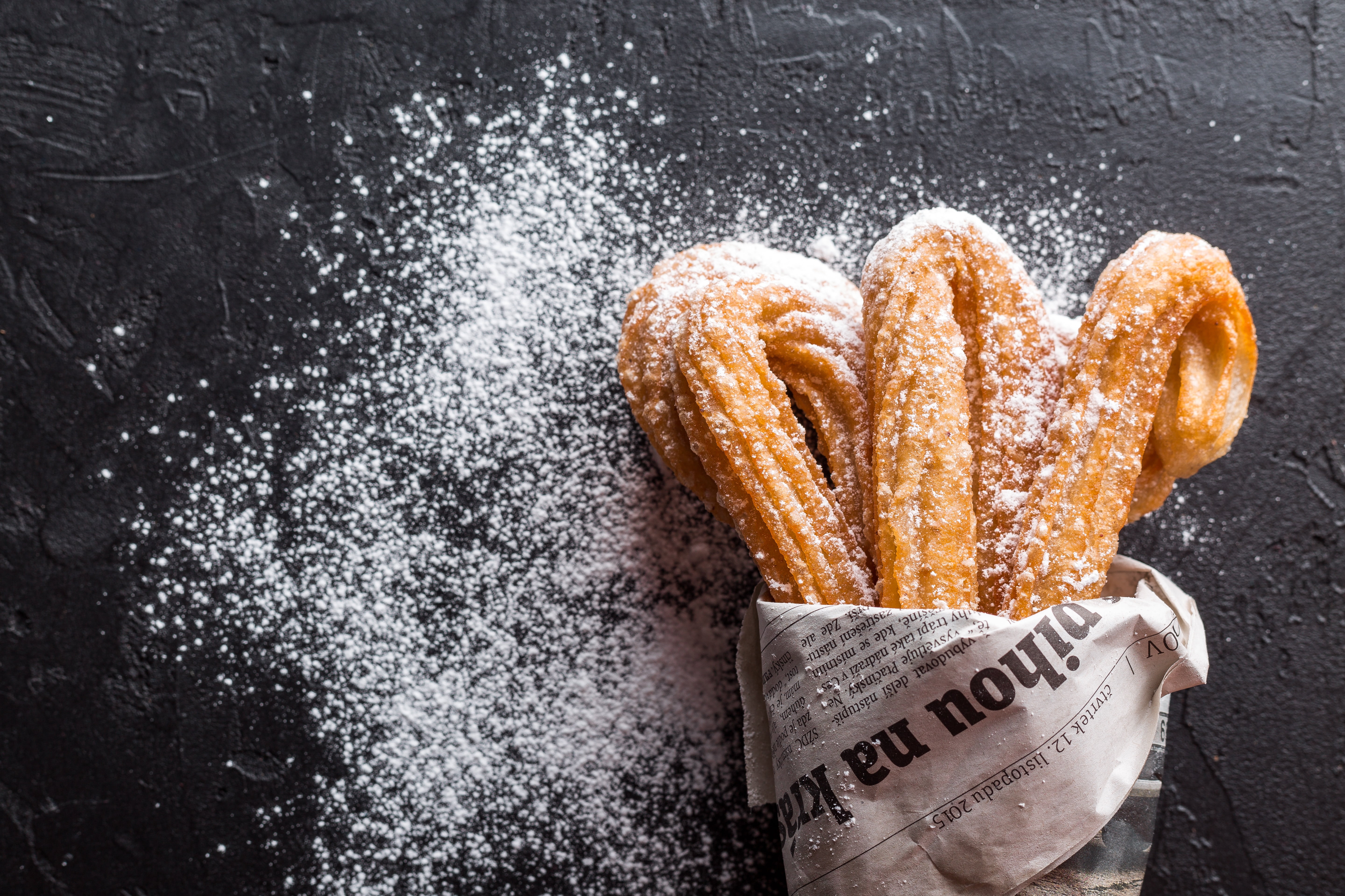 flour, sweet Food, food And Drink, baked, temptation, snack, dessert, churro, bakery, powdered sugar, close-up, cookie, heap, wood - Material, freshness, HD Wallpaper