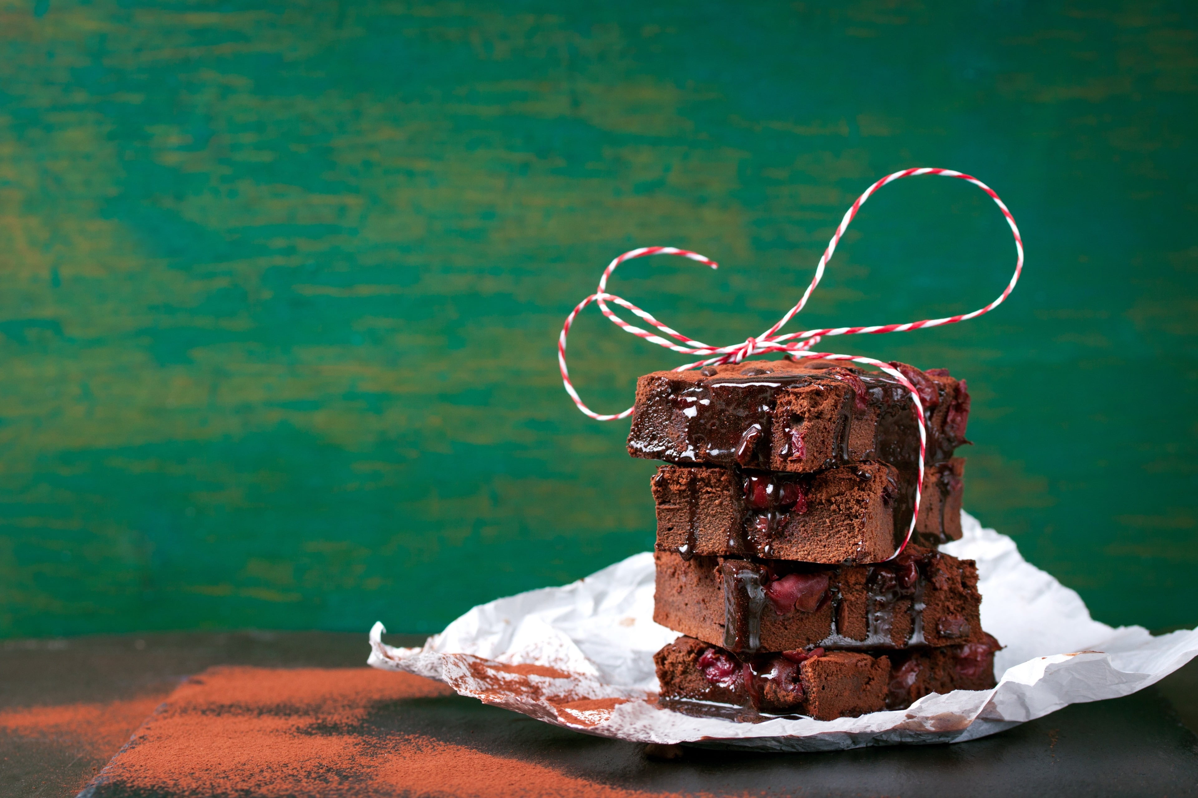brown, dessert, cake, food and drink, 4K, stack, sweet, table, baked, brownie 4k hd, chocolate cake, sweet food, close-up, no people, freshness, HD Wallpaper