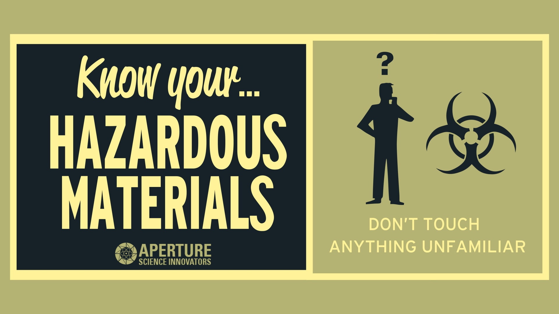 aperture, hazardous, poster, 1080P, hd, portal, materials, video games, HD Wallpaper