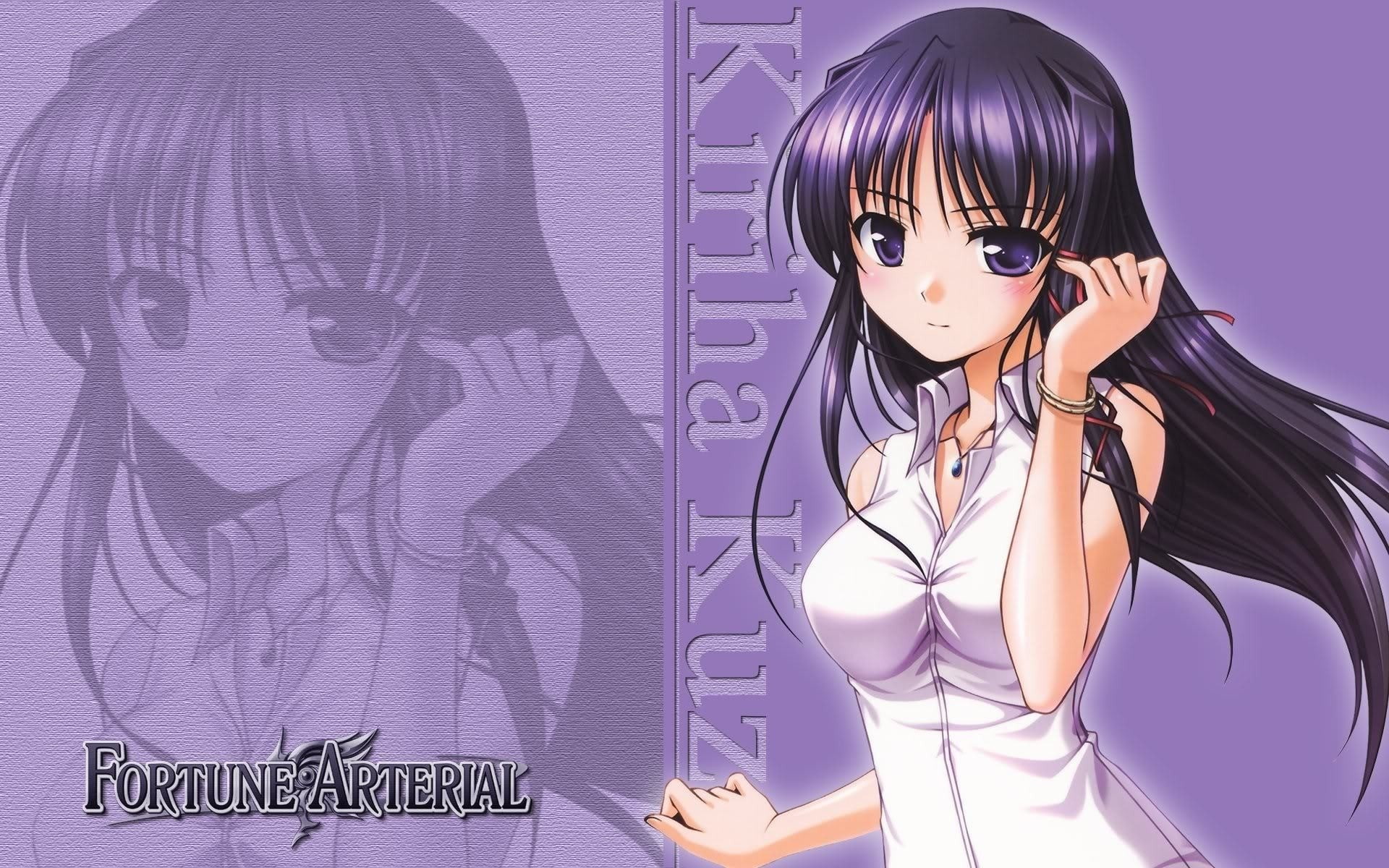 purple, Look, indoors, portrait, hairstyle, standing, music, studio shot, one person, Brunette, looking at camera, adult, Fortune arterial, front view, HD Wallpaper