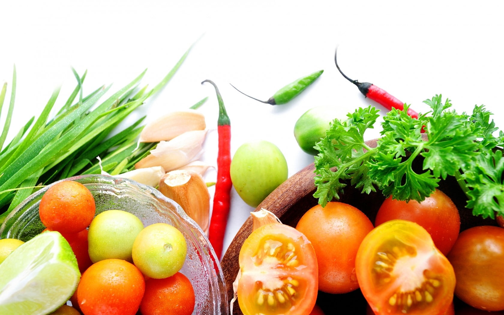 group of Objects, pepper - Vegetable, tangerine, herbs, onion, yellow, ripe, radish, freshness, groceries, eating, sliced, pepper, green Color, organic, HD Wallpaper