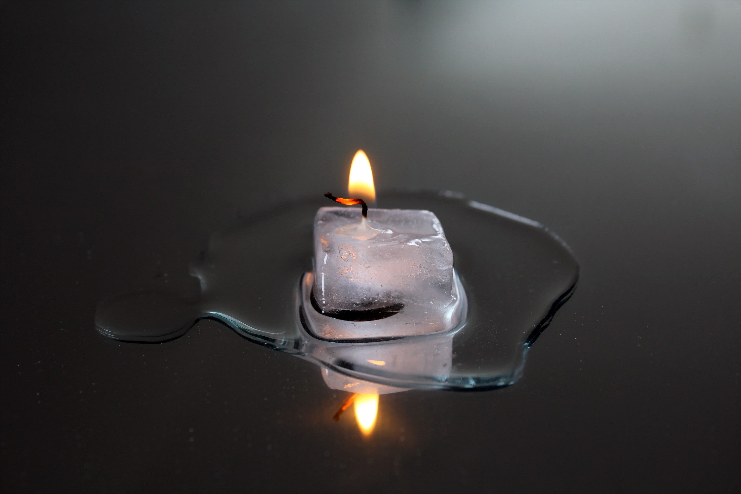 2K, water, candles, ice cubes, HD Wallpaper