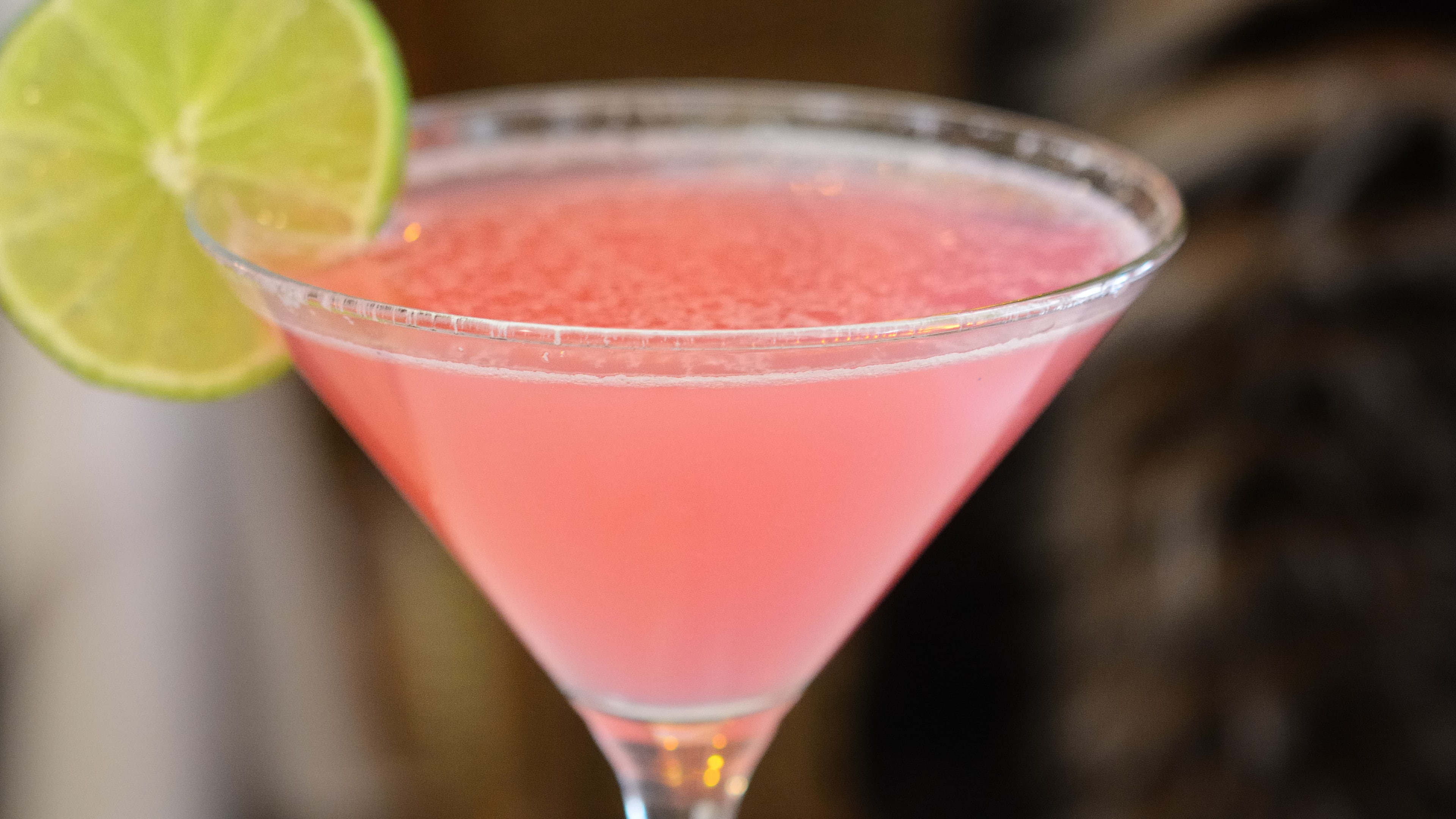 filled, pink, liquid, glass, juice, lime, cocktail, sugar, clear, vodka, 4K, Cosmopolitan, HD Wallpaper