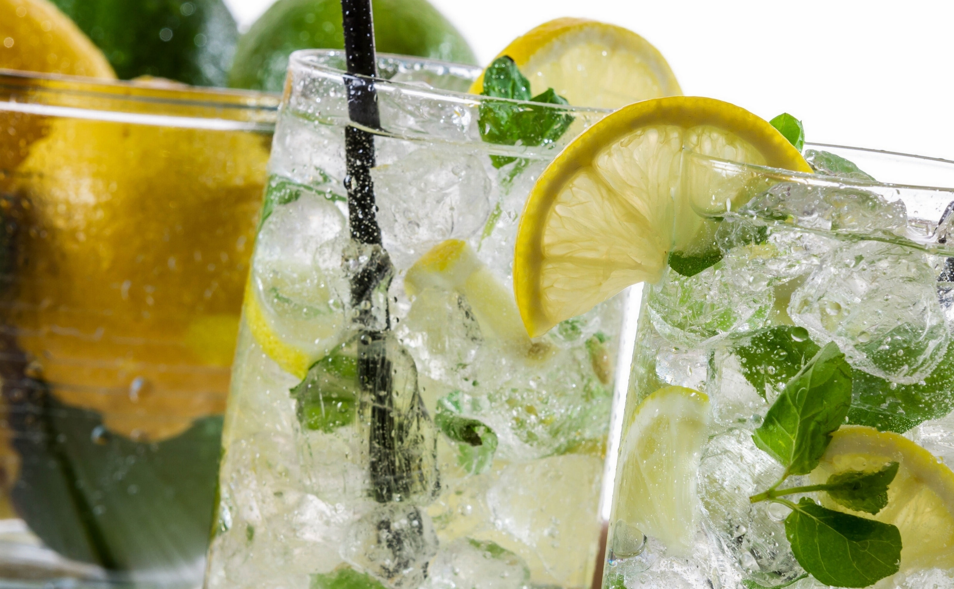 beverage, 2K, ice, cocktail, lemon, mojito, HD Wallpaper