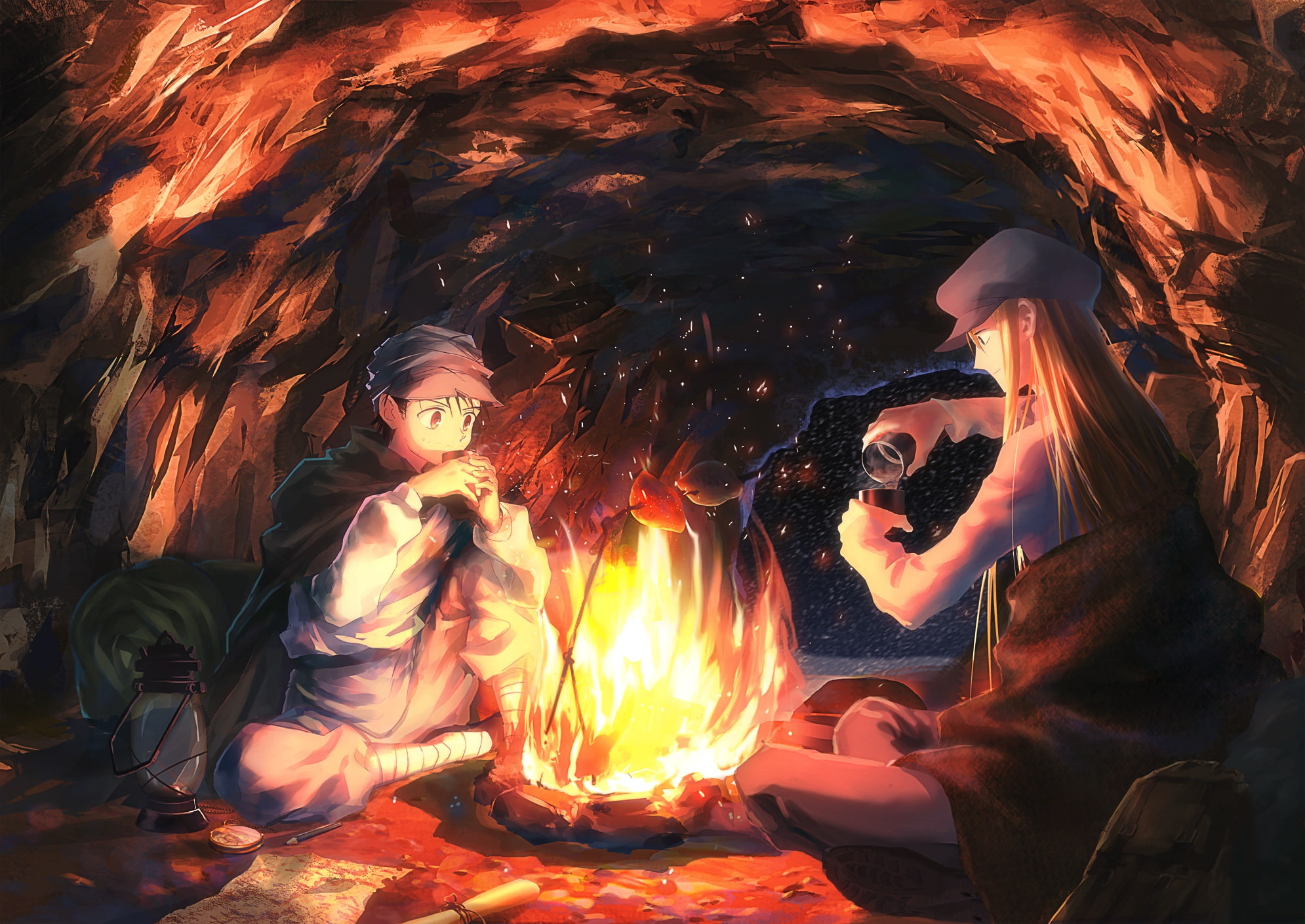 Hunter x Hunter, cave, art, Gin, anime, Kaito, 1080P, HD Wallpaper