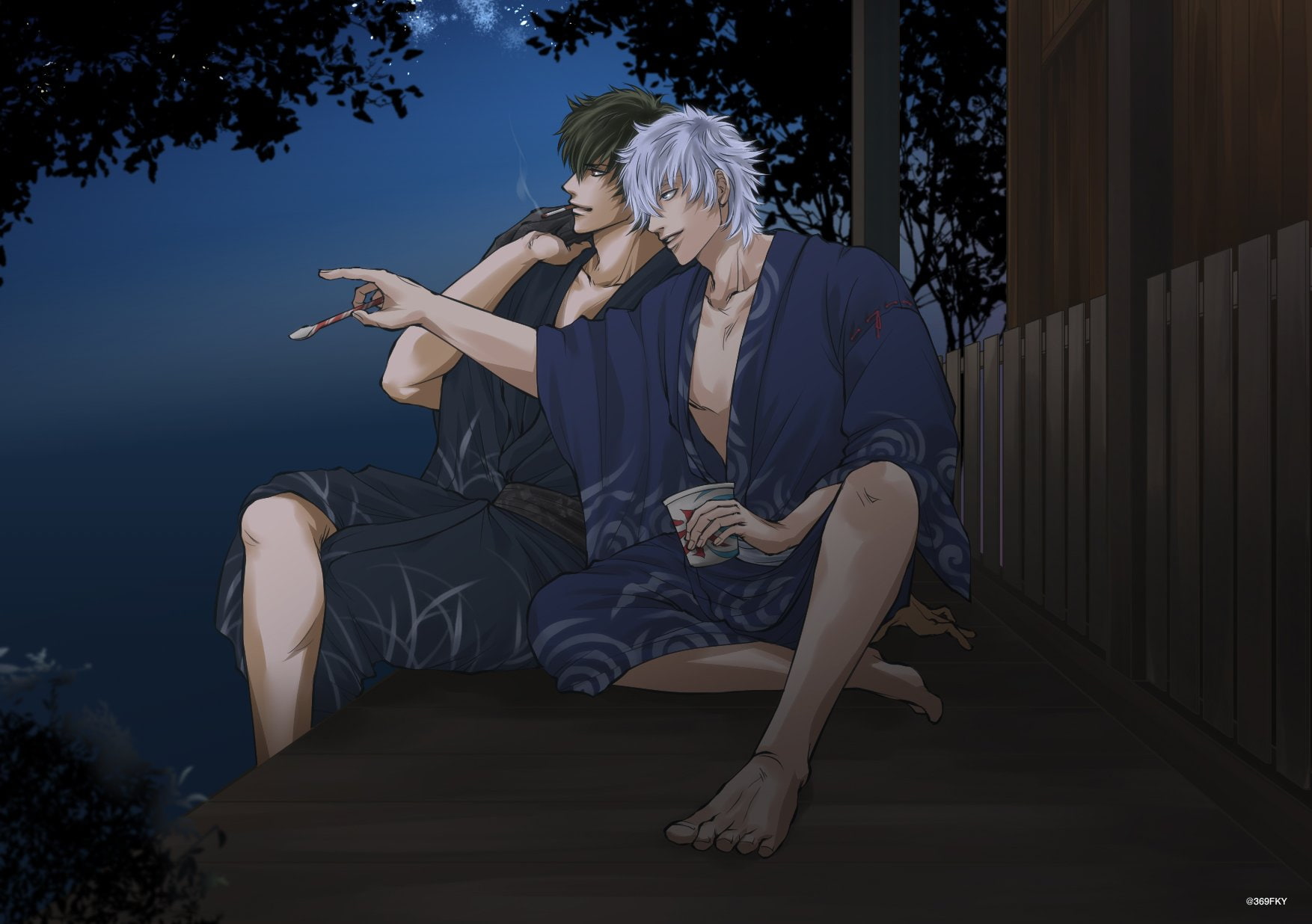 720P, gintoki, sakata, gin, hijikata, toushirou, tama, HD Wallpaper