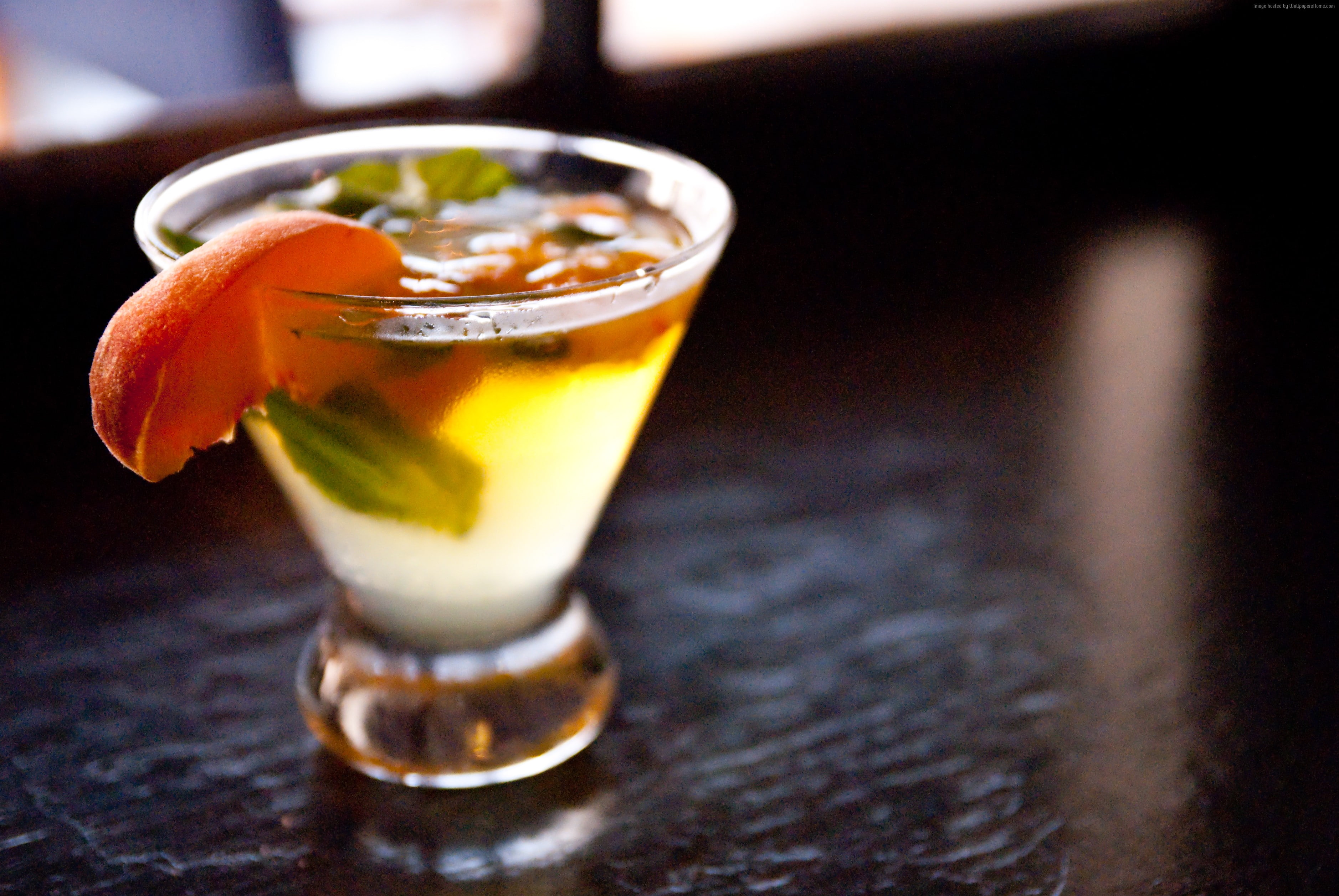 shots, mint, orange, cocktails, rum, 2K, HD Wallpaper