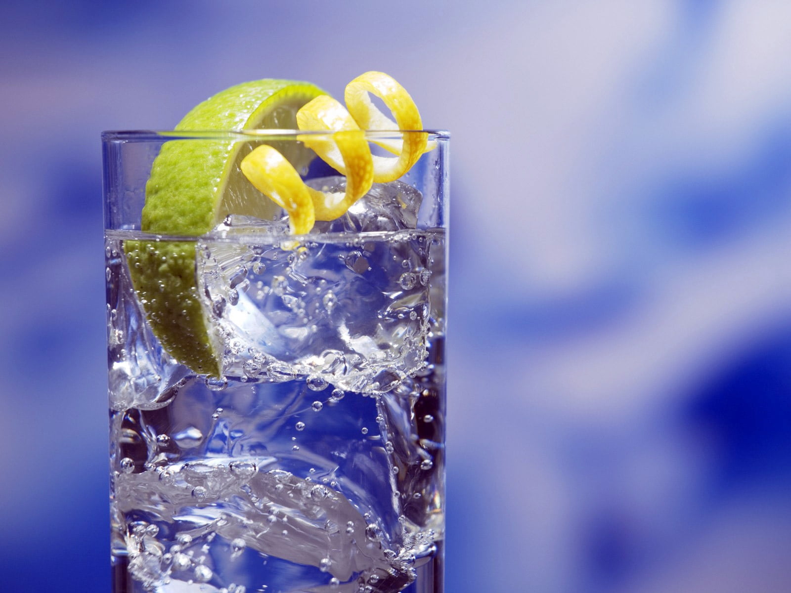 glass, liquid, indoors, drinking Water, studio shot, cube Shape, cold temperature, wet, fruit, vodka, lime, green Color, frozen, blue, bar - Drink Establishment, HD Wallpaper