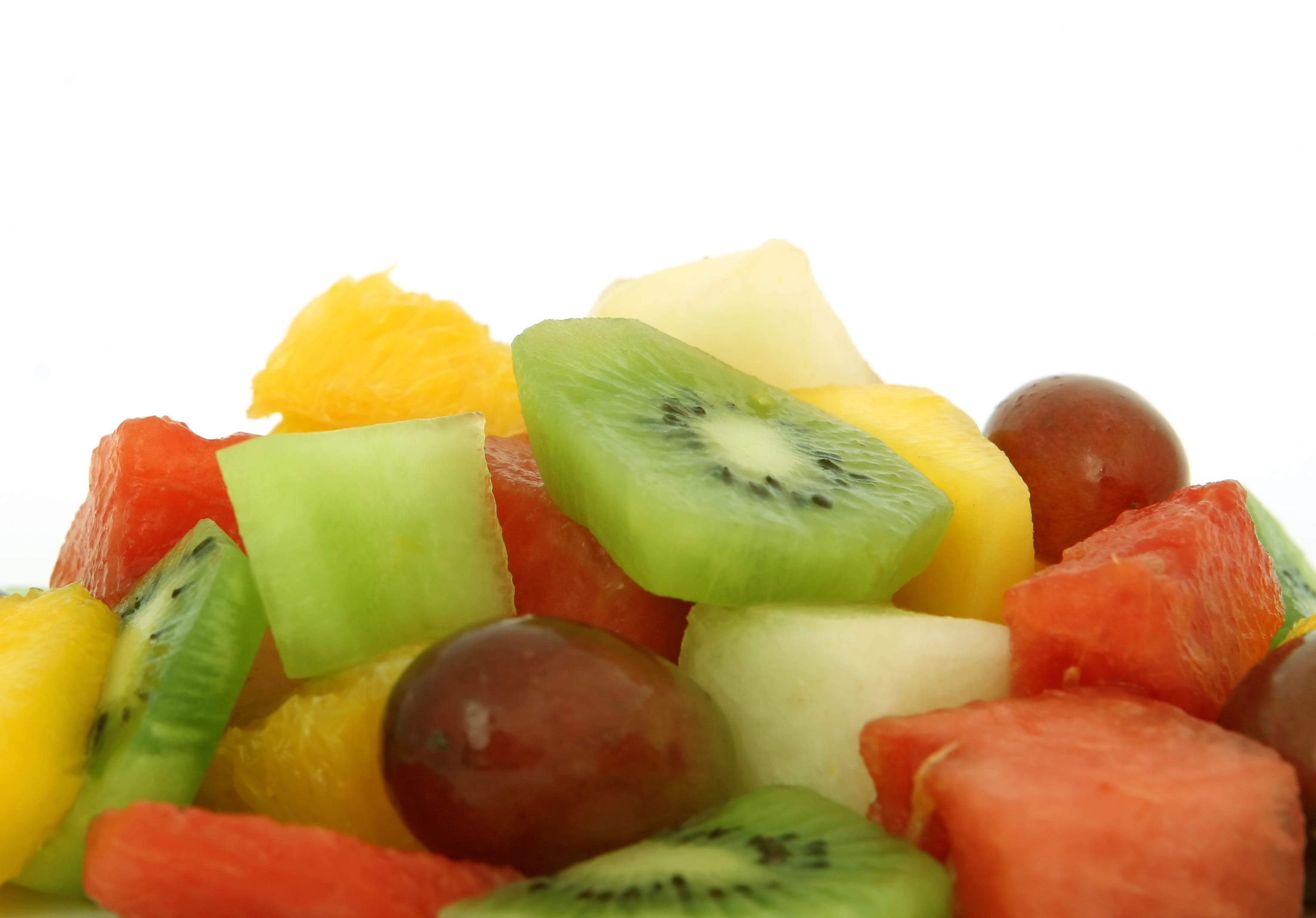 green, orange, melon, multi colored, lunch, health, restaurant, lemon, grapes, yellow, starter, party, fruit, macro, life, white background, peach, passion, HD Wallpaper