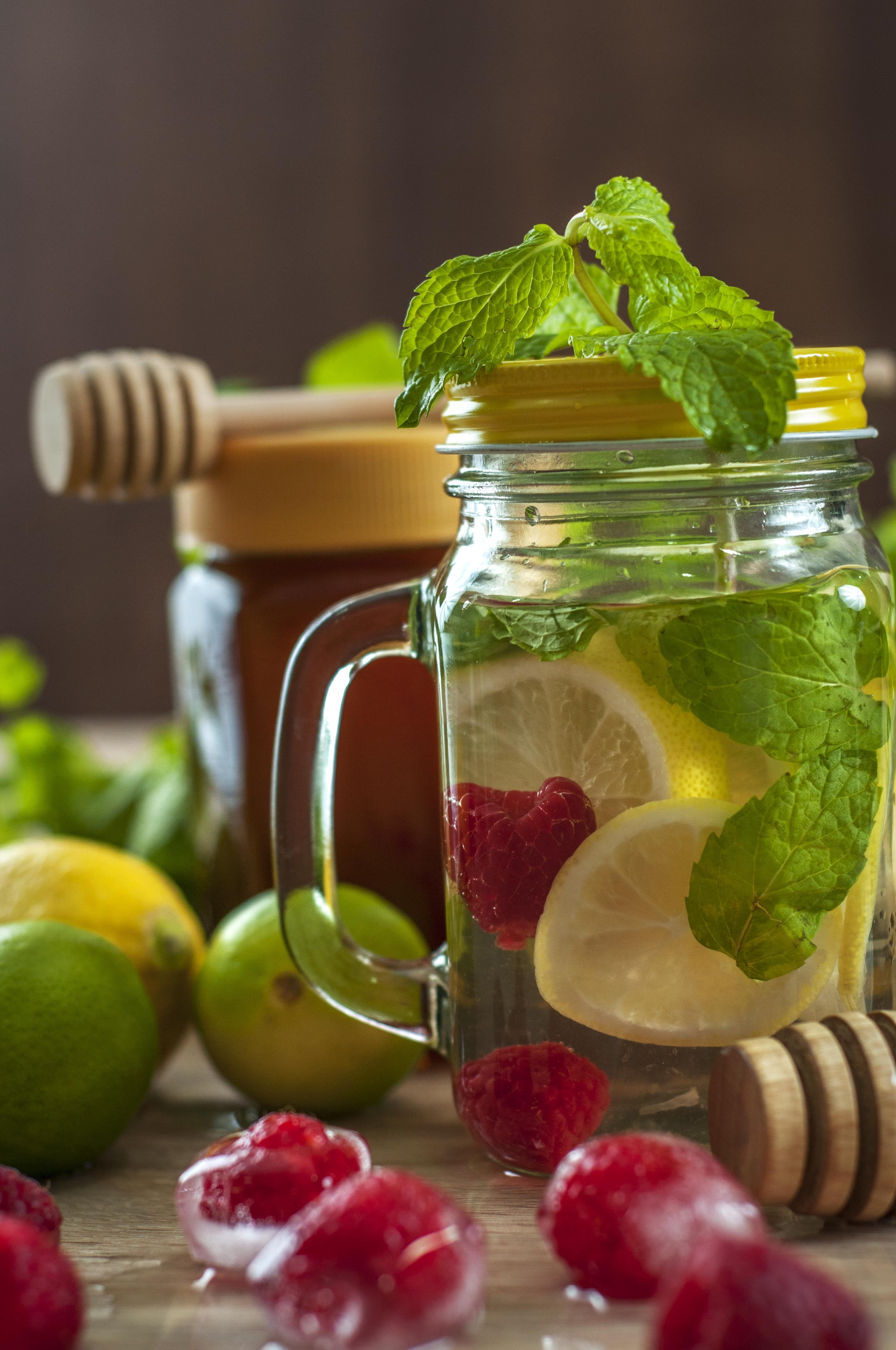 freshness, healthy eating, organic, glass - material, mint, cool, natural, detox, water, jar, mint leaf - culinary, citrus, drinking glass, container, healthy, Phone HD Wallpaper