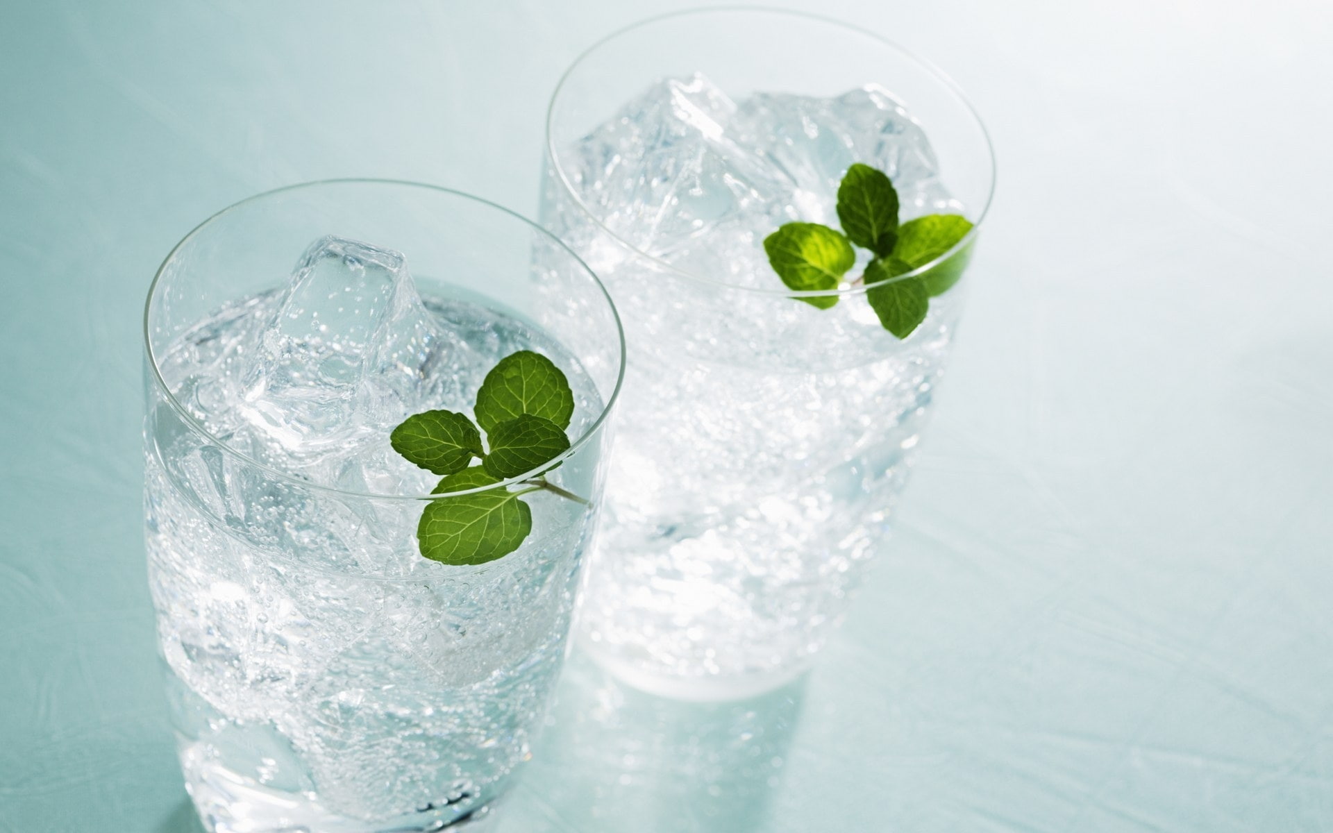 liquid, clear, drinking, glass, two, ice, water, 1080P, white, carbonated, HD Wallpaper