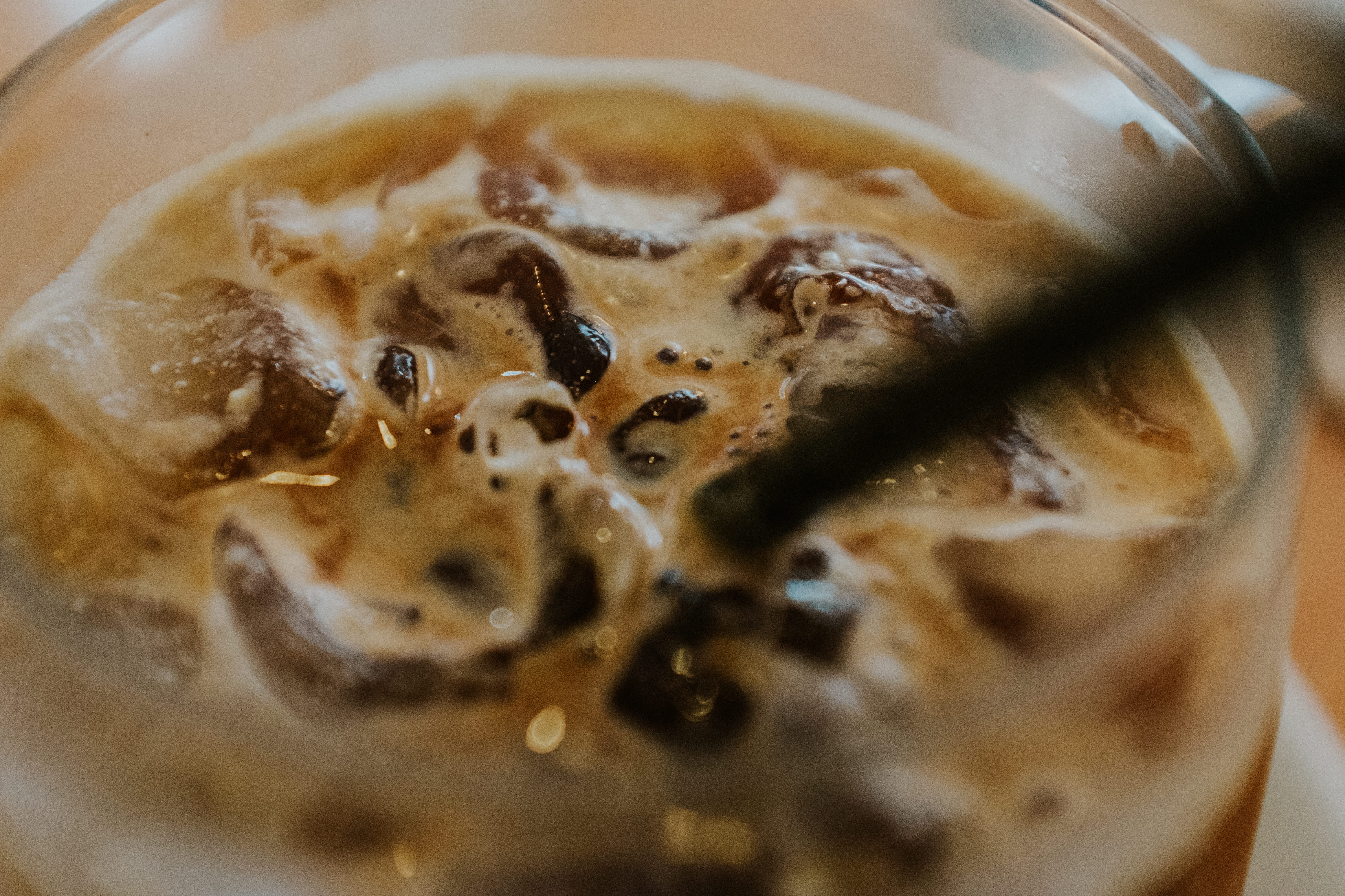 close-up, food, bubble, food and drink, soup, iced coffee, still life, froth, icedcoffee, drink, dairy product, selective focus, coffee, refreshment, coffee - drink, HD Wallpaper