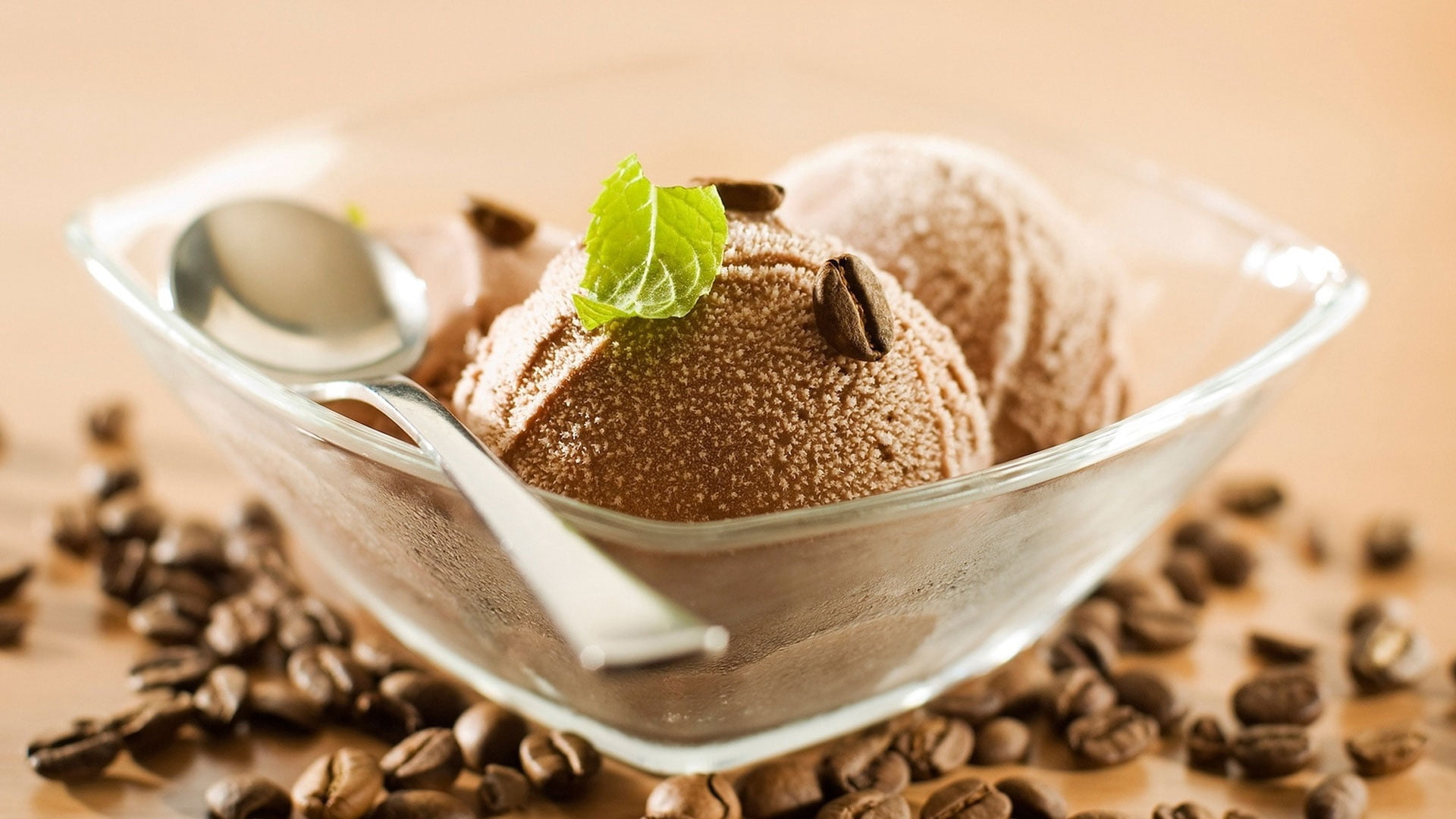 dessert, mint, coffee, scoop, brown, sweet, breakfast, balls, ice, ornate, temptation, plate, ice cream sundae, drink, food, gourmet, healthy eating, chocolate, HD Wallpaper