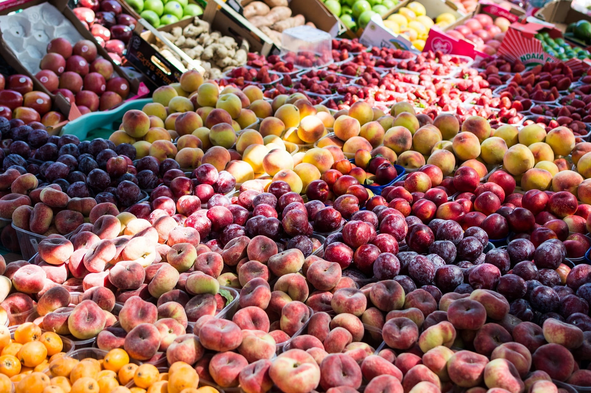 1080P, abundance, market, outdoors, market stall, multi colored, day, street market, food and drink, grocery, farmers, variety, assorted, produce, large group of objects, HD Wallpaper