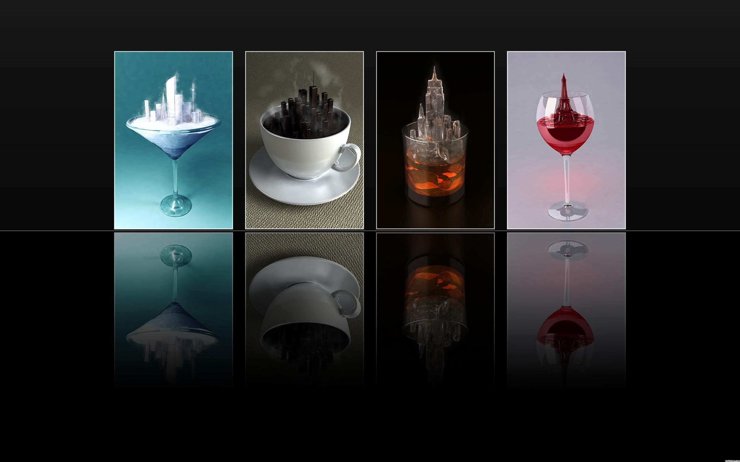 multiple image, choice, design, drinks, ice cream, reflection, arrangement, luxury, multi colored, no people, variation, vector, alcohol, nature, glass - Material, HD Wallpaper