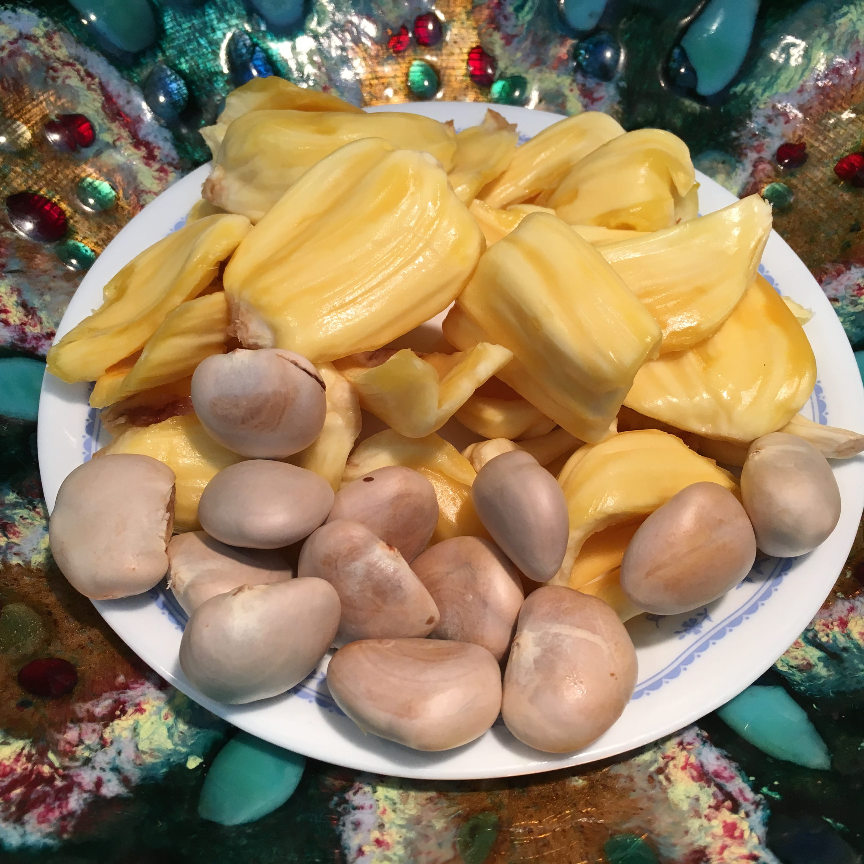 choice, Fruit, jackfruit seeds, indoors, day, outdoors, plate, still life, 2K, close-up, temptation, raw food, celebration, ingredient, table, bowl, tropical fruit, Phone HD Wallpaper