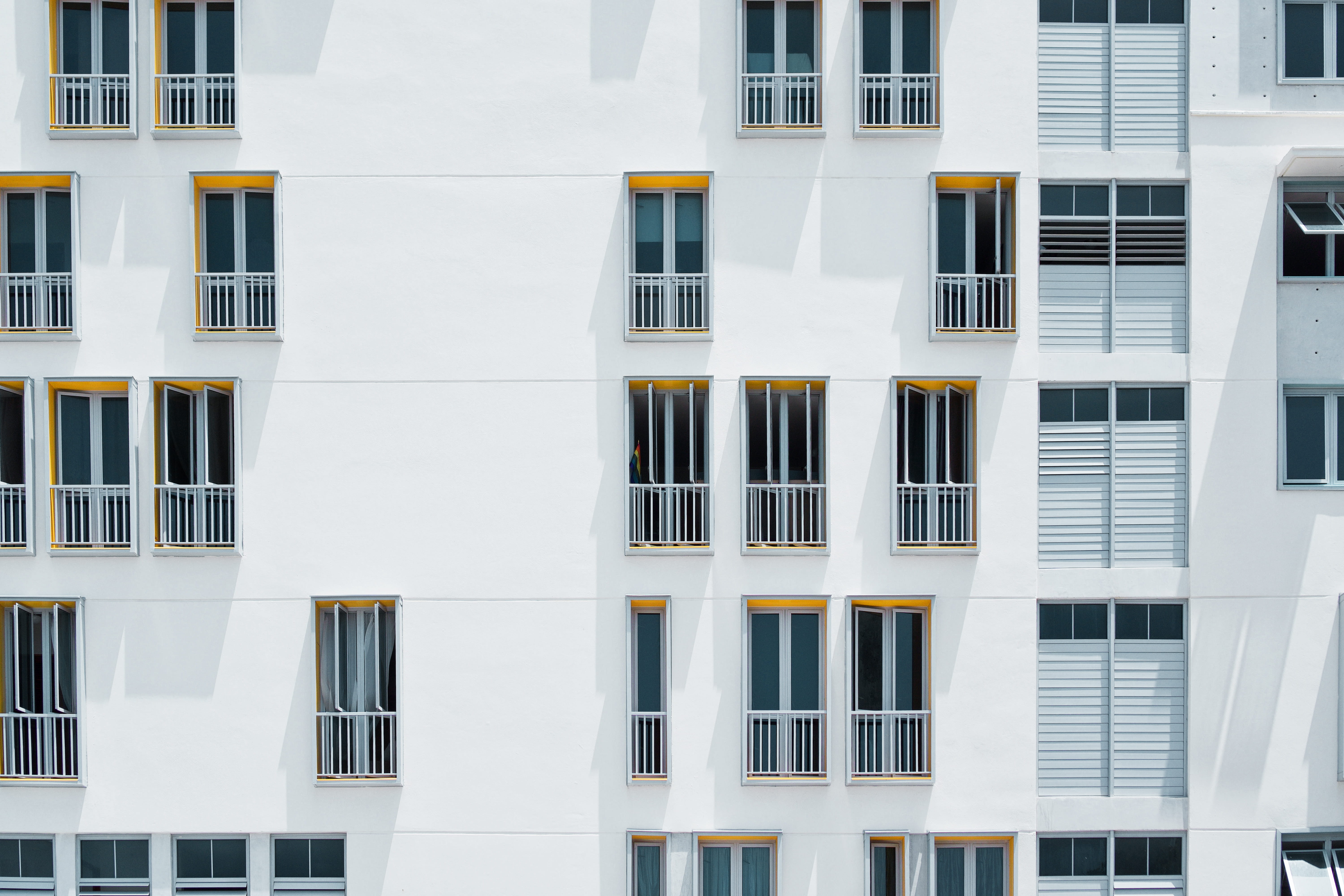 blue, outdoors, travel, built Structure, city Life, building, urban Scene, photo, white wall, concrete, house, simplicity, wall - Building Feature, new, HD Wallpaper