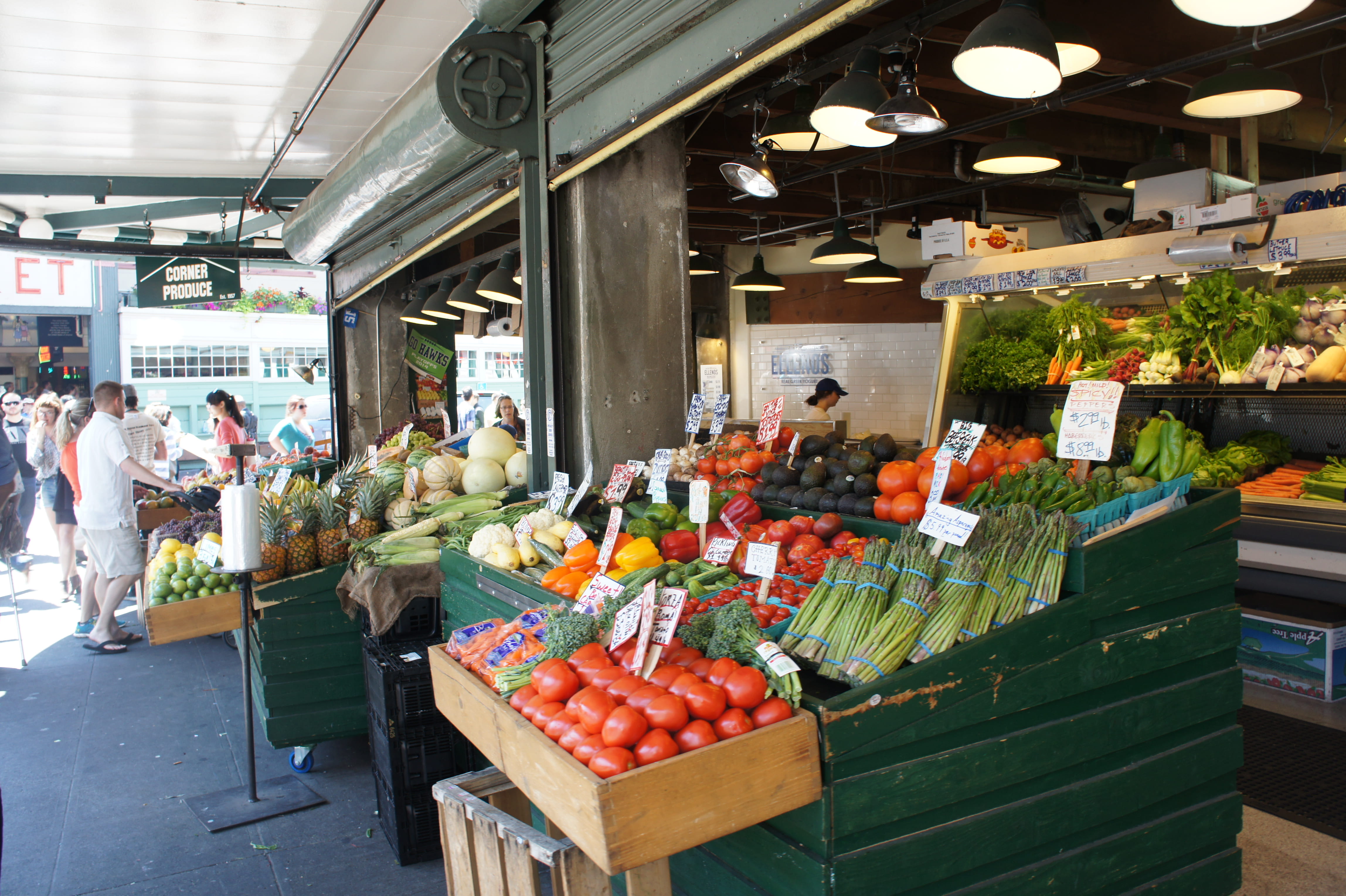 business, healthyeating, choice, united states, food and drink, men, group of people, large group of objects, summer, retail, pikestreetmarket, fruit, real people, HD Wallpaper