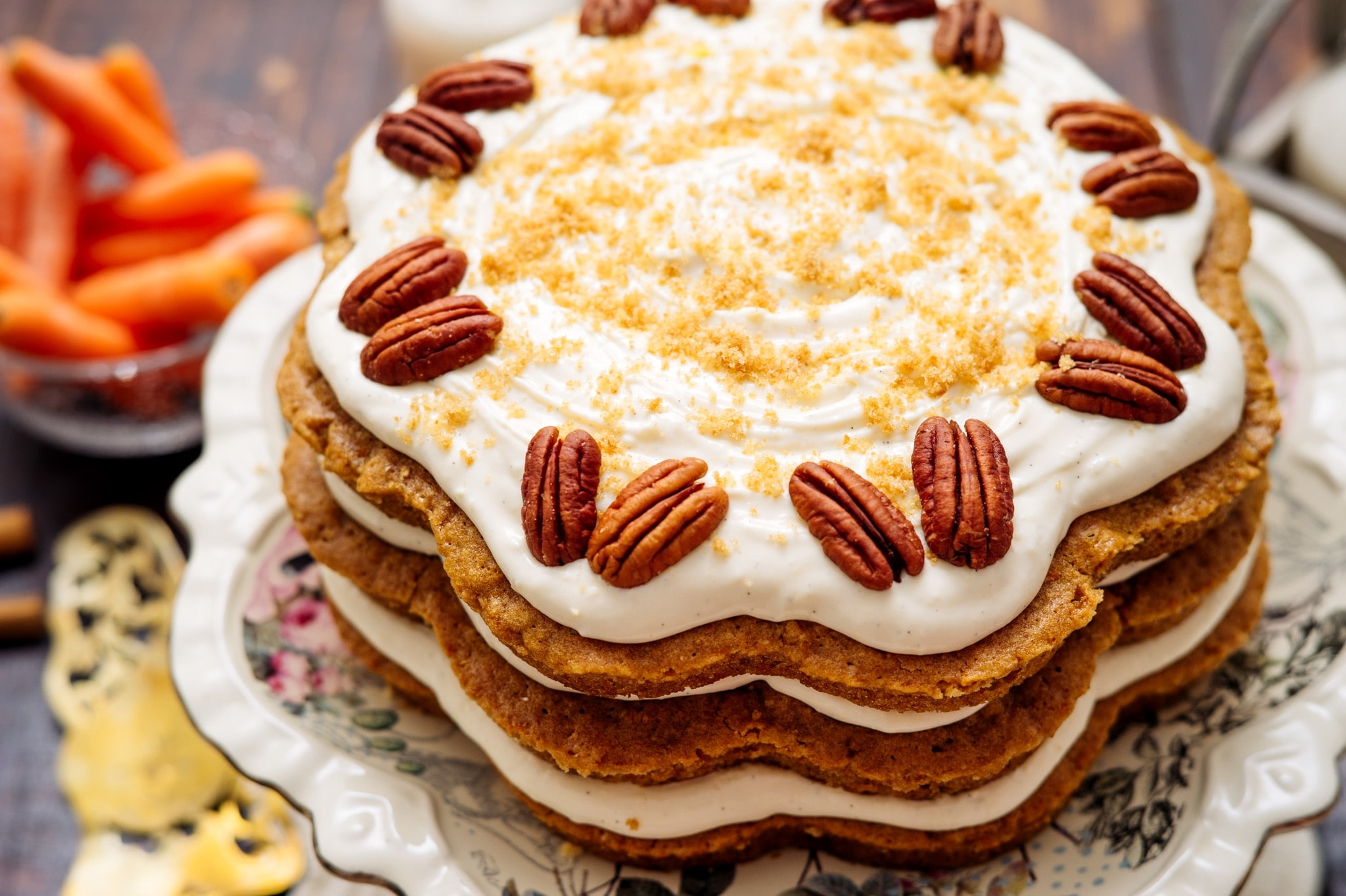 1080P, cream, cake, cakes, nuts, pecan, HD Wallpaper
