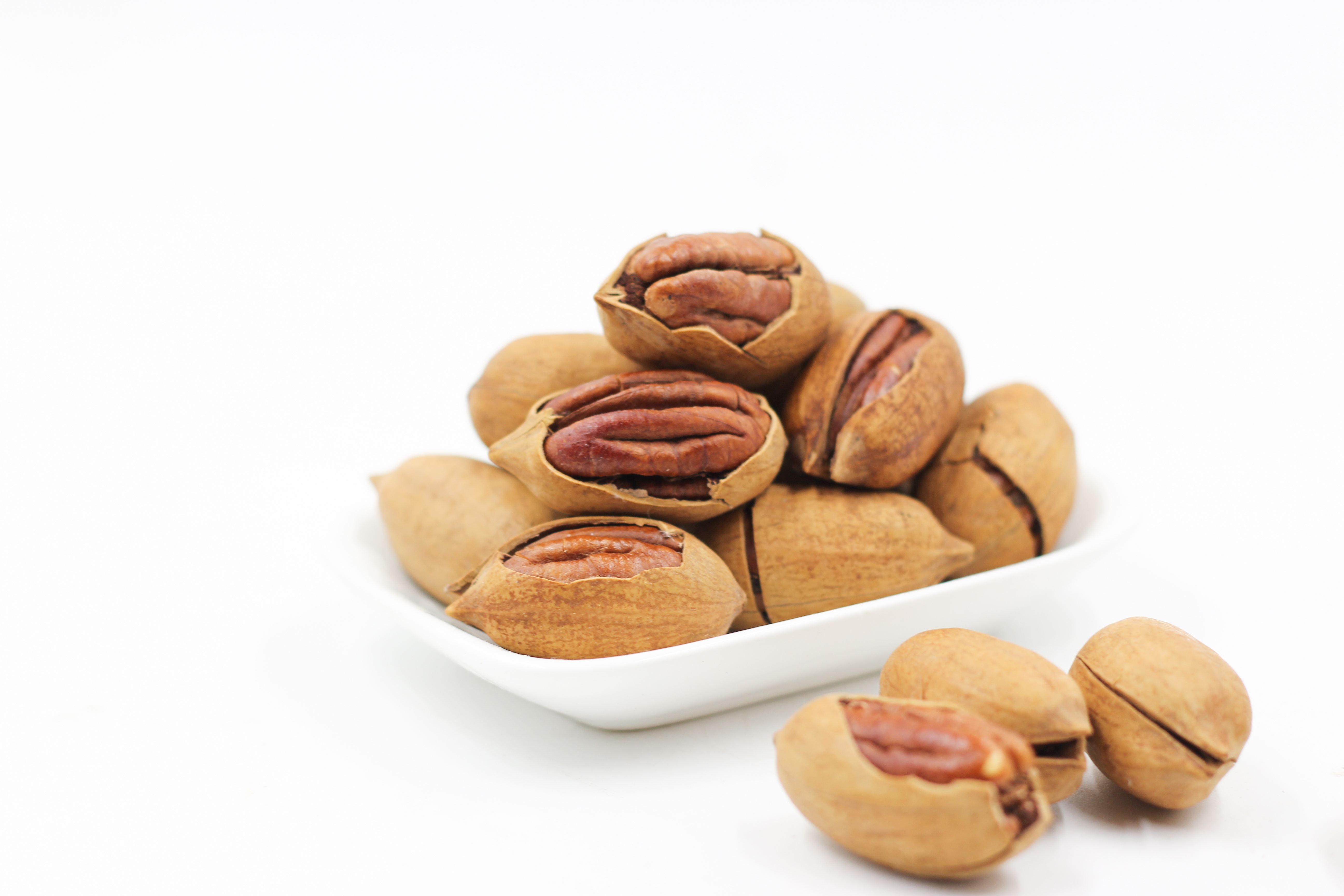 snack, nut, still life, almond, no people, nutshell, fruit, walnuts, brown, 5K, ingredient, indoors, food and drink, cut out, nut - food, white background, HD Wallpaper