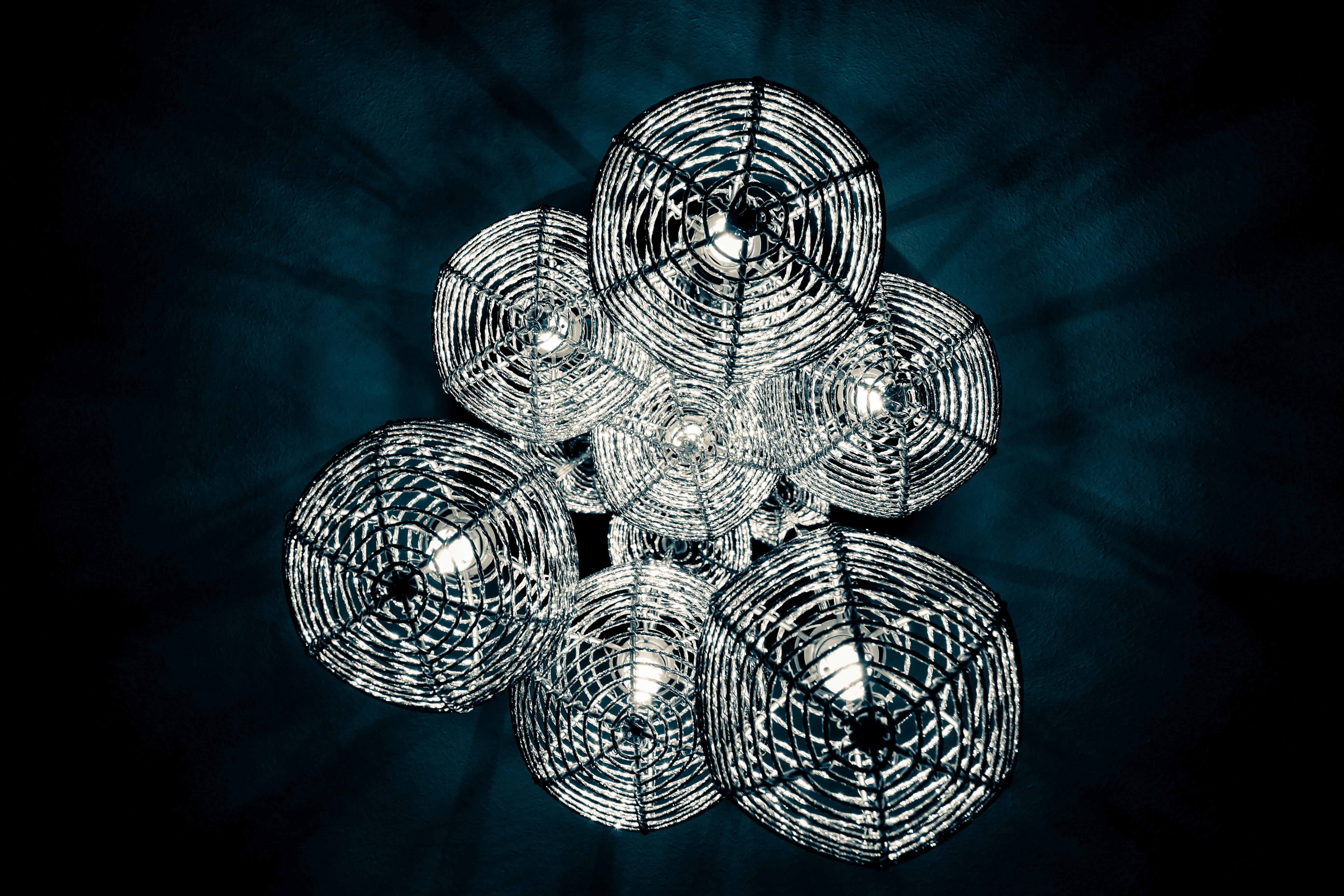 hell, celebration, design, pattern, metal, dark, lighting, rays, form, electric lamp, shiny, still life, electricity, art and craft, architecture, light bulb, HD Wallpaper