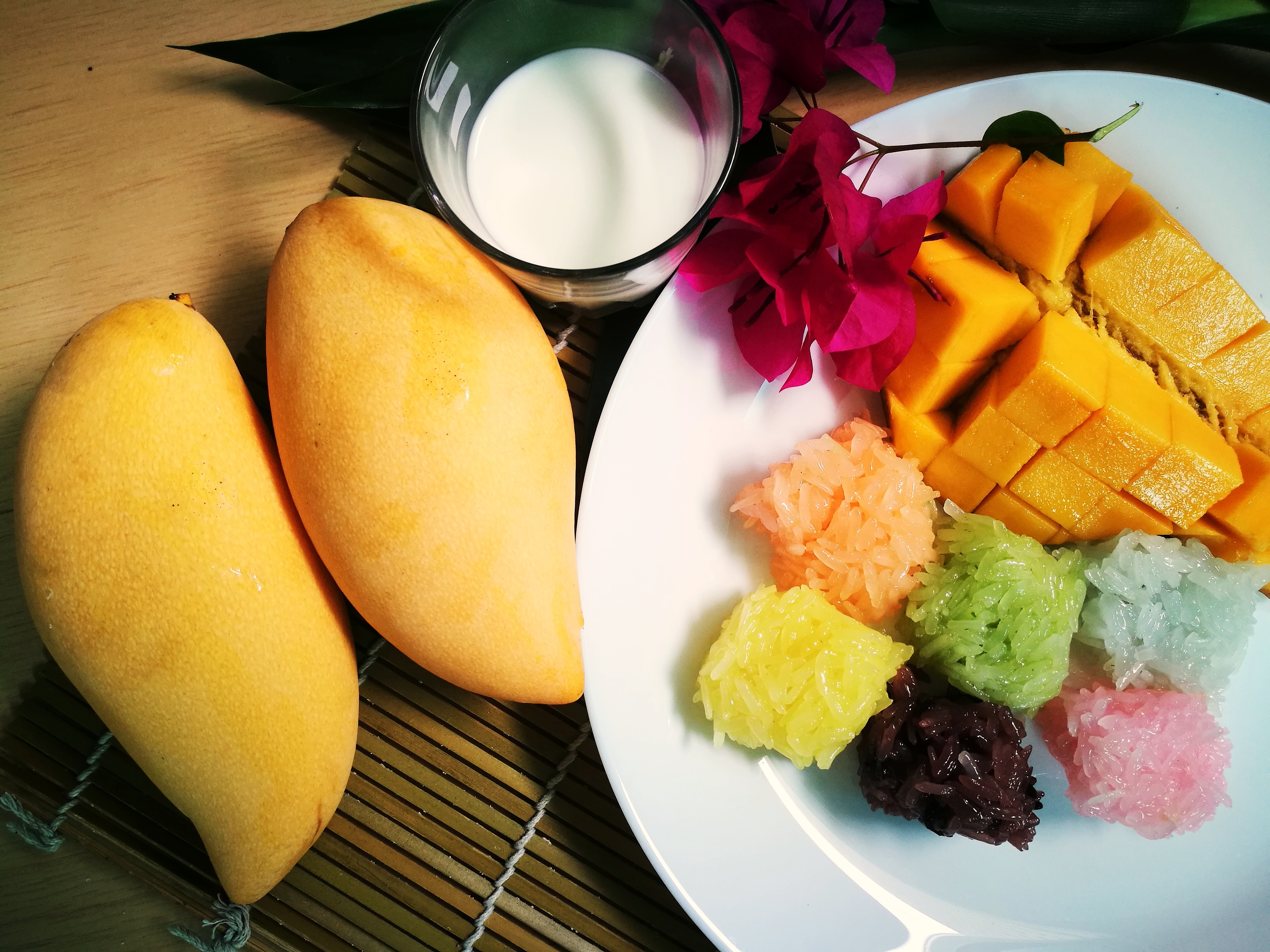 fruit, indulgence, no people, ready-to-eat, sticky rice, 4K, season, healthy eating, household equipment, serving size, table, close-up, dessert, eat, HD Wallpaper