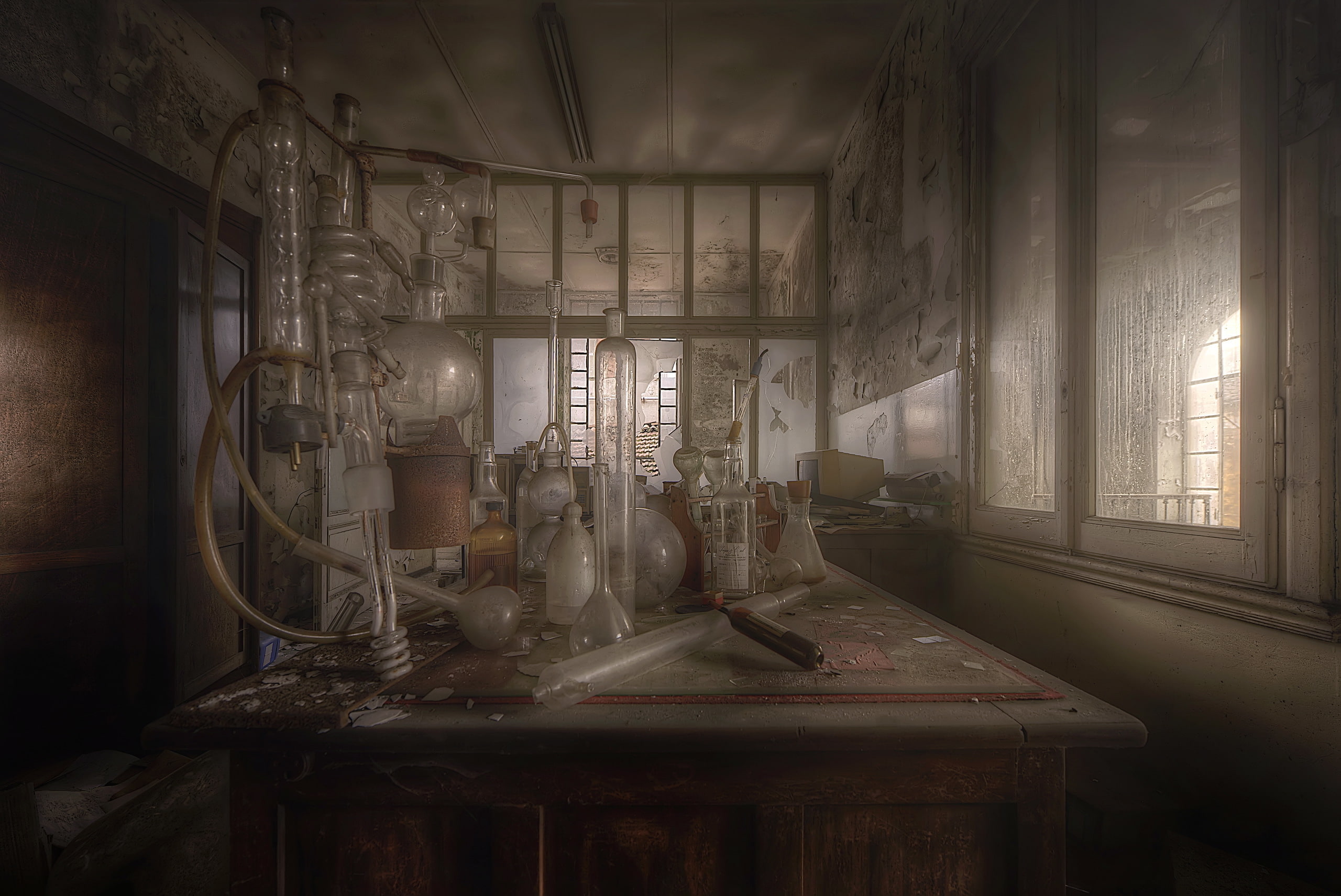 laboratory, background, 2K, devices, HD Wallpaper