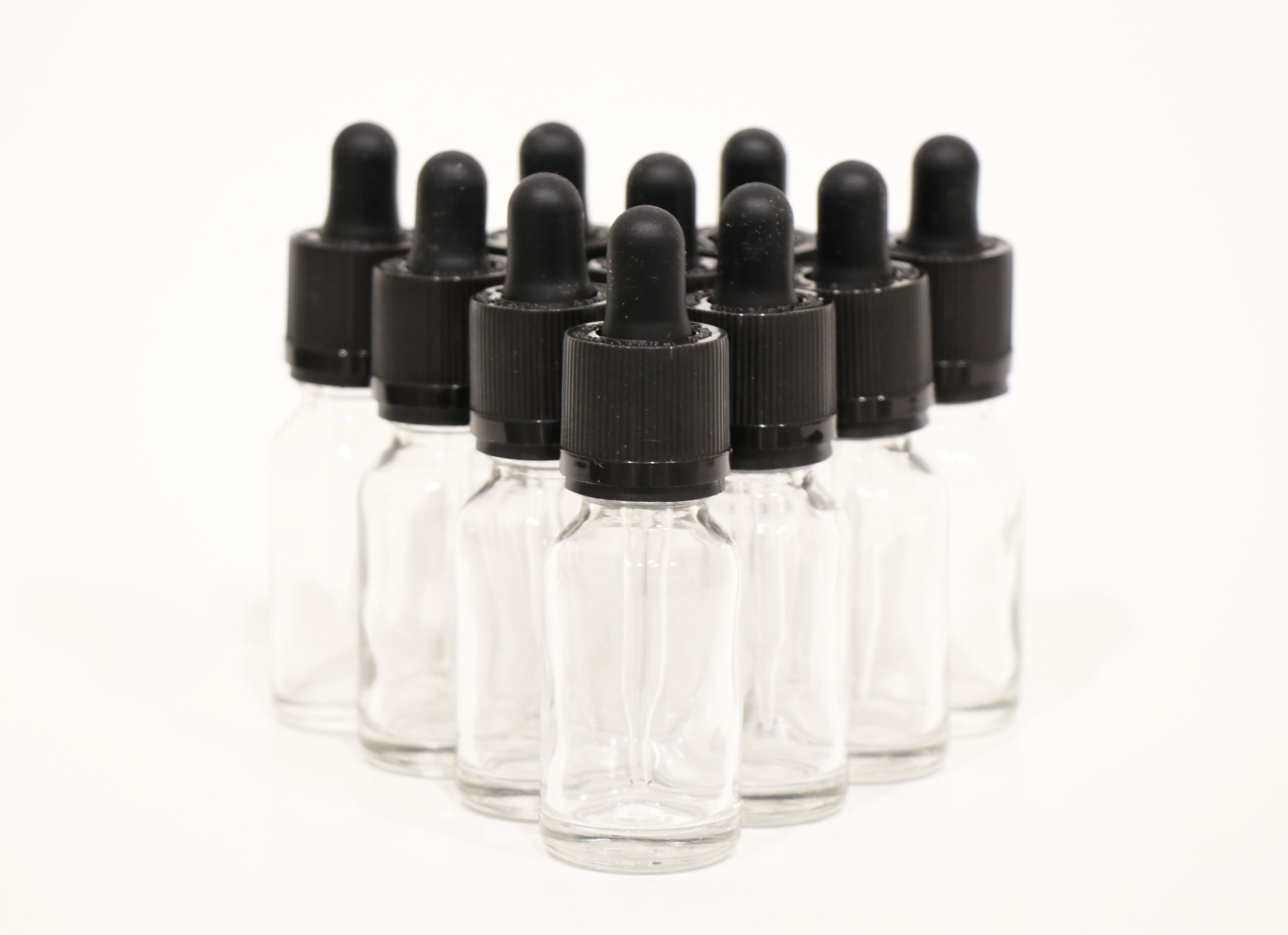 bottle, close-up, stack, group of objects, 15 ml, 4K, clear, glass, plastic, no people, still life, container, studio shot, bottles, cut out, black color, HD Wallpaper