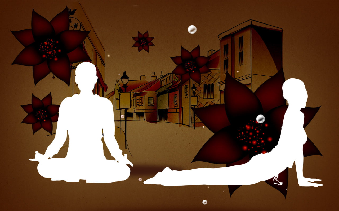 white yoga pose, creative  Yoga Poses, 720P, abstract, share, HD Wallpaper