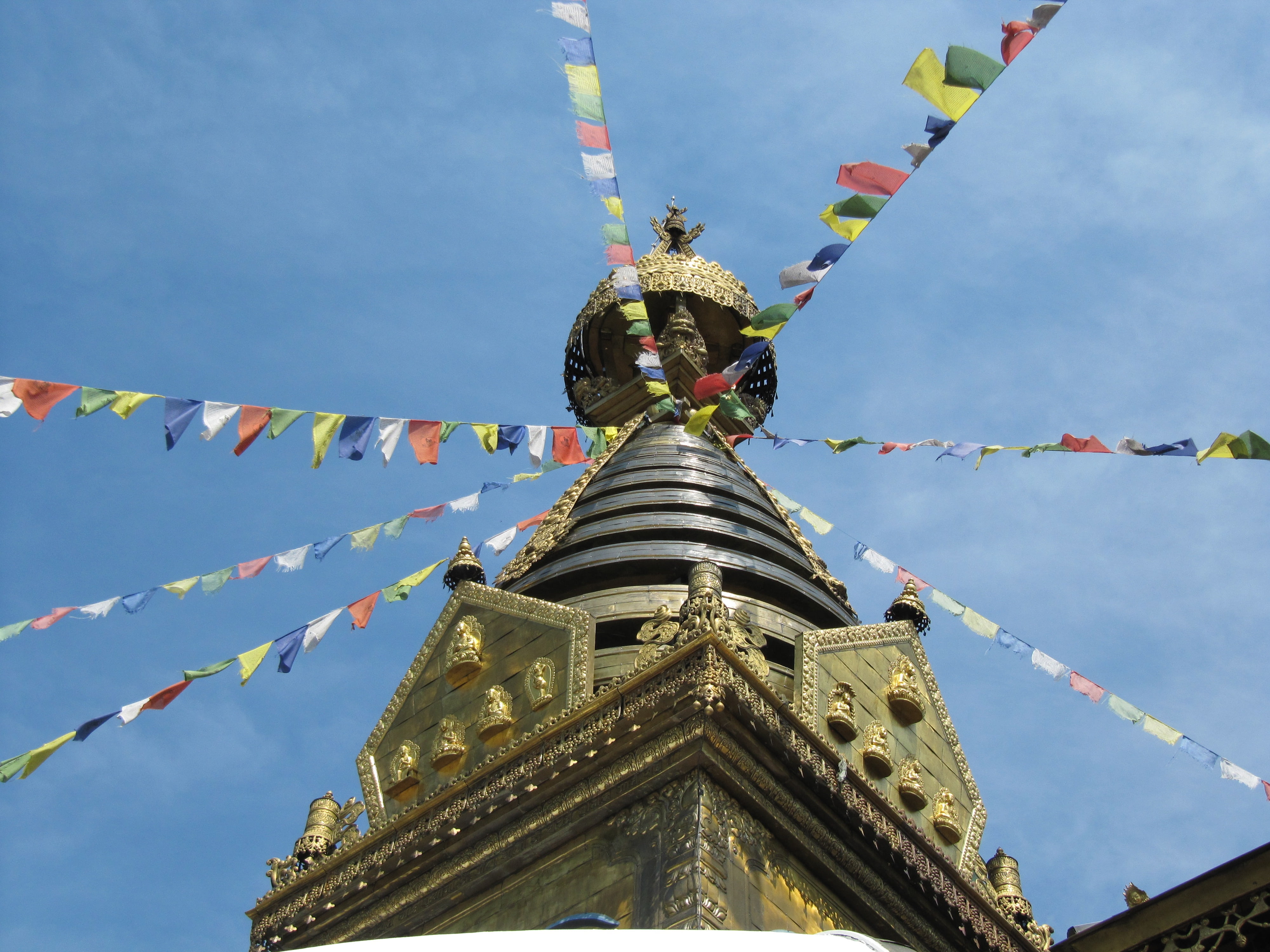 4K, day, gray, building exterior, flag, religion, spirituality, building, belief, tibetan, bunting, temple, built structure, landmark, no people, buddhist, HD Wallpaper