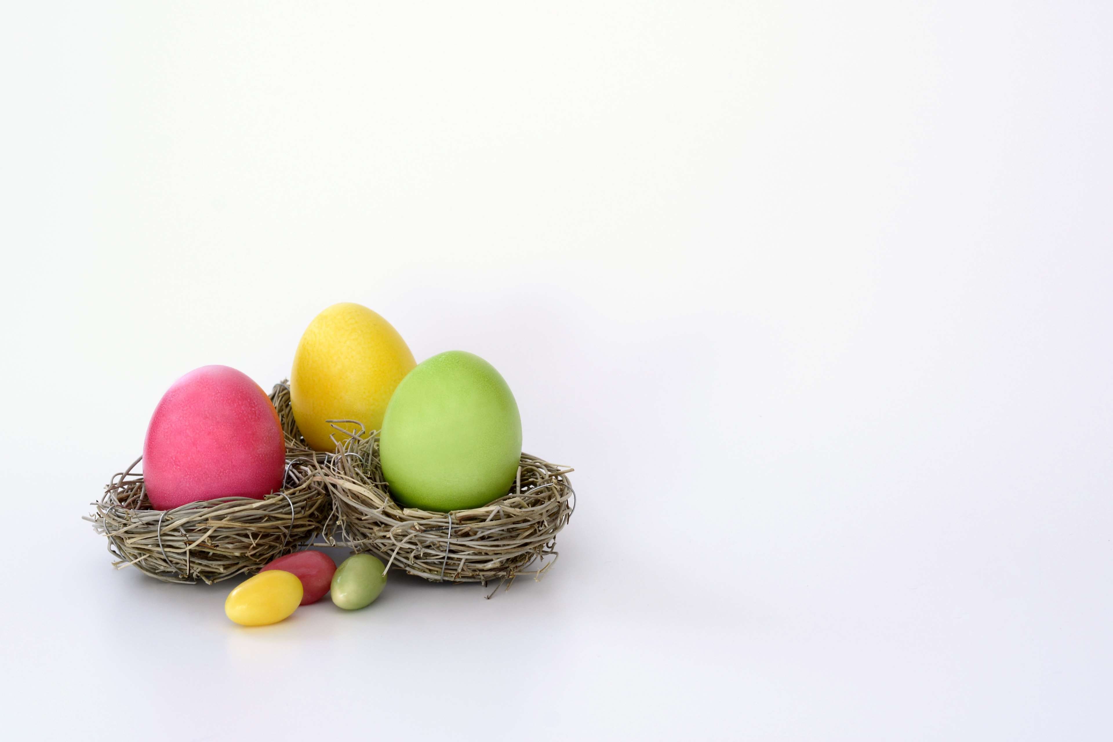 boiled eggs, easter, cheerful, colorful, still life, painted, easter decoration, pink, studio shot, cooked, food and drink, seaso, 4K, no people, eggs, HD Wallpaper