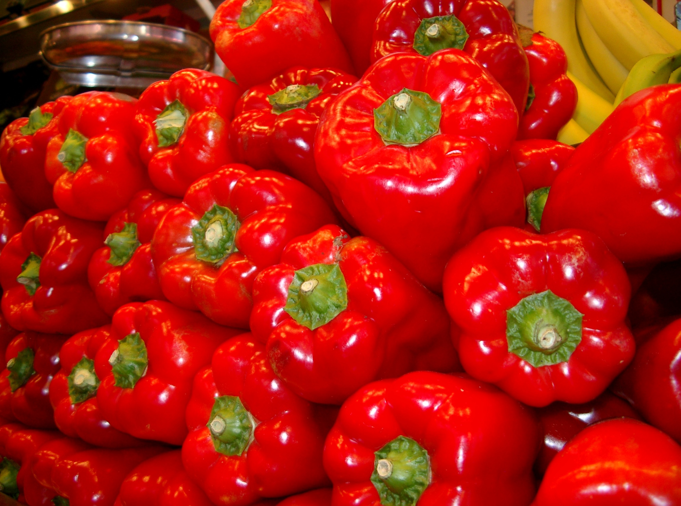 food and drink, no people, red bell pepper, sale, market, ripe, for sale, close-up, healthy, still life, vegetables, full frame, spice, vegetable, paprika, HD Wallpaper