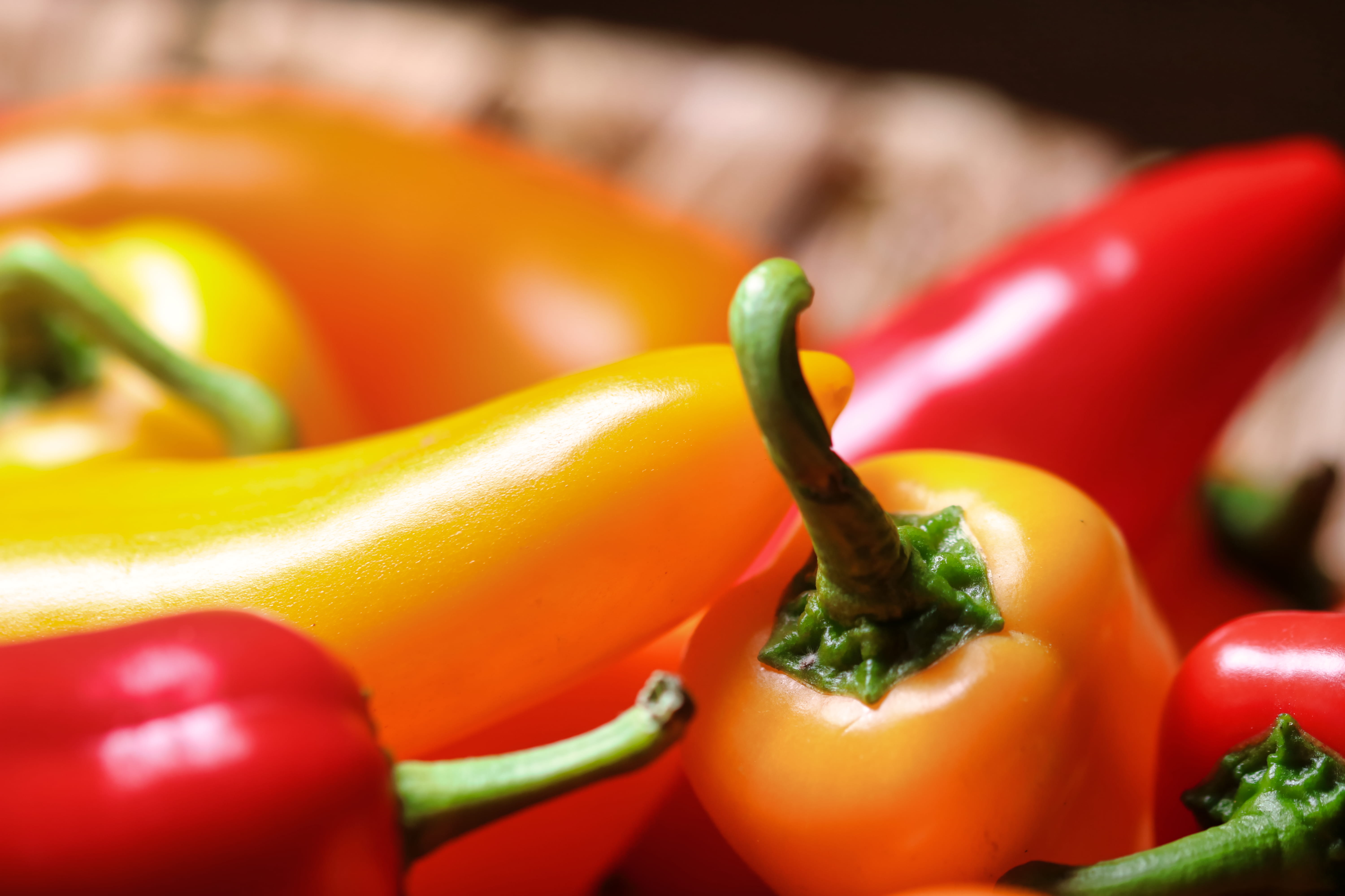 food and drink, grow, 5K, close-up, wellbeing, bell pepper, photography, agriculture, vegetables, ingredients, pimento, chili pepper, cayenne, focus, bell peppers, HD Wallpaper