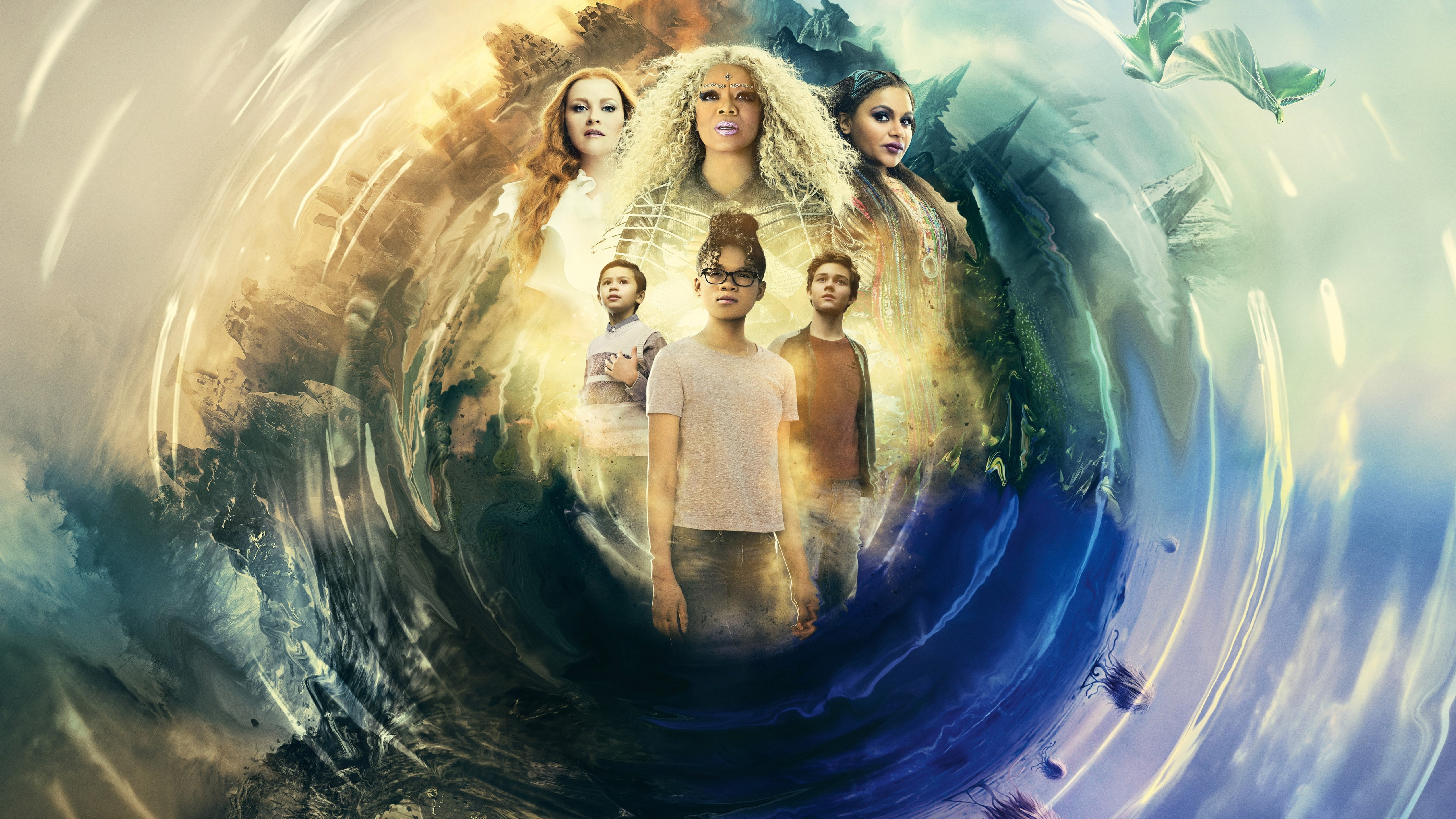 A Wrinkle in Time, Oprah Winfrey, six, person, Storm Reid, portrait, 5k, painting, Mindy Kaling, Reese Witherspoon, 5K, HD Wallpaper