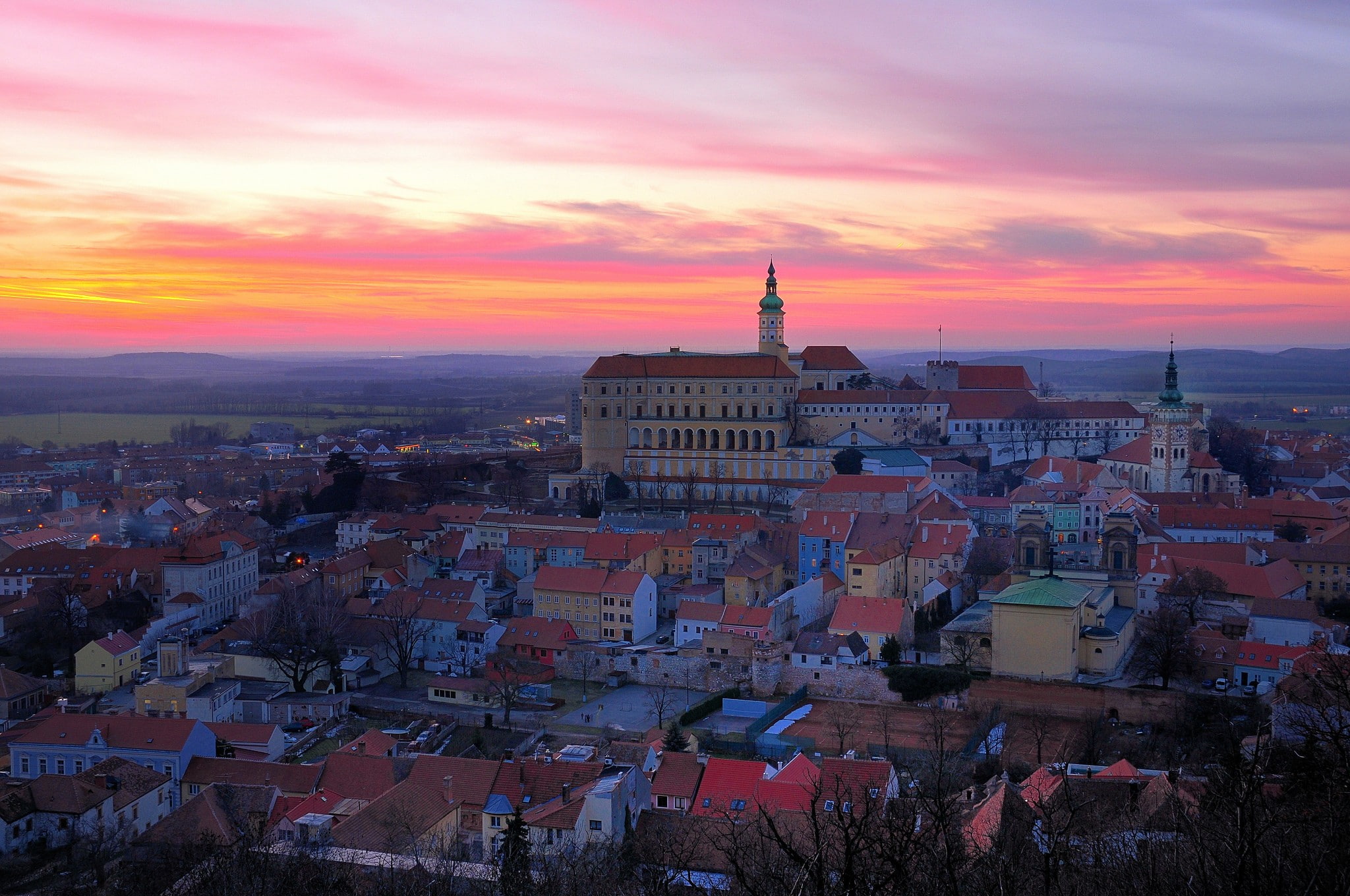 czech, 1080P, republic, Sunset, hd, Czech Republic, city, Night, HD Wallpaper