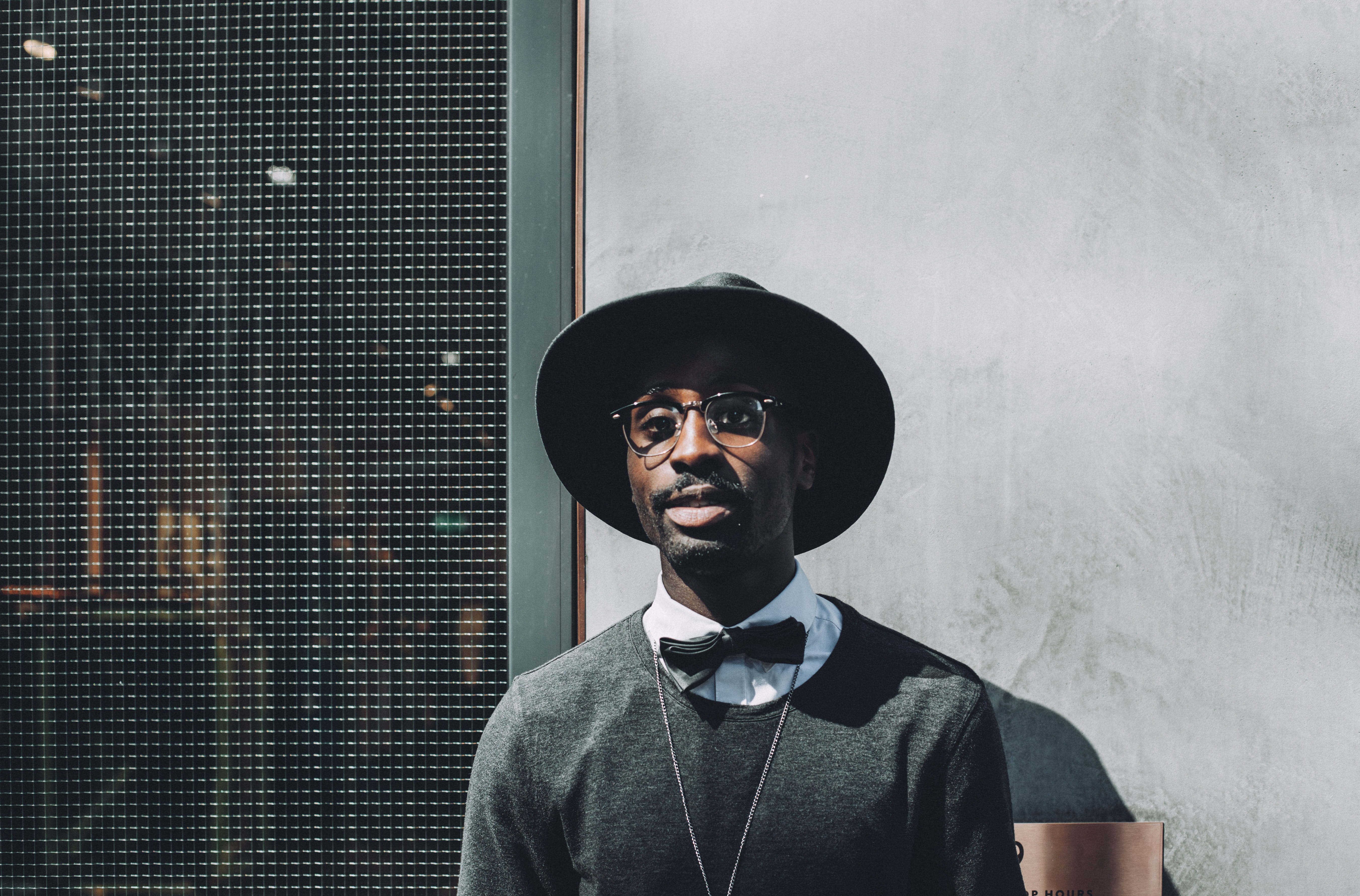neck, young men, portrait, sunglasses, clothing, black, crew, urban, veil, adult, fashion, one person, business, glasses, musician, hat, cool attitude, HD Wallpaper