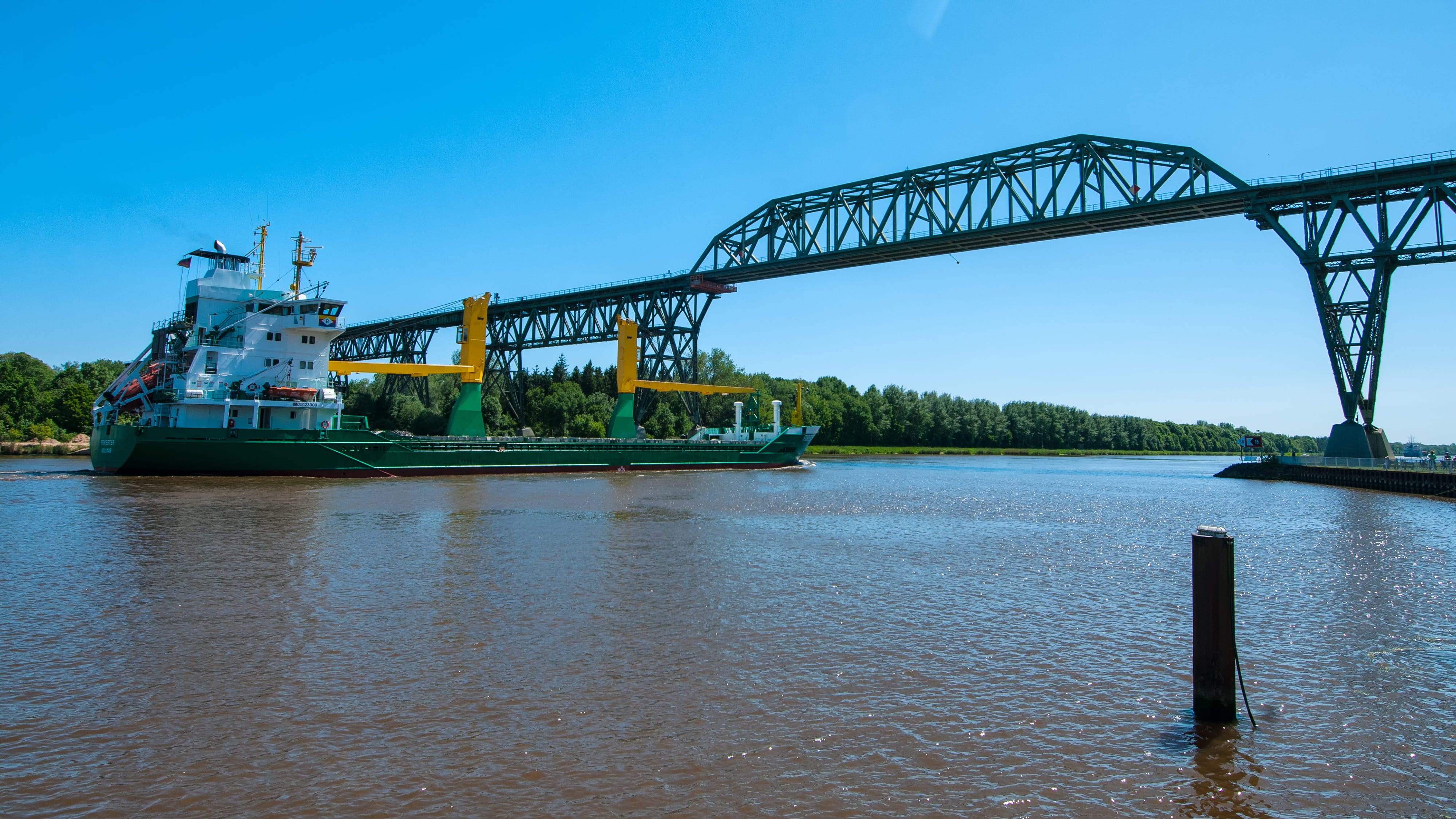 north sea, transportation, bridge, baltic sea, nautical vessel, no people, mecklenburg, blue, metal industry, connection, machinery, clear sky, water, outdoors, HD Wallpaper