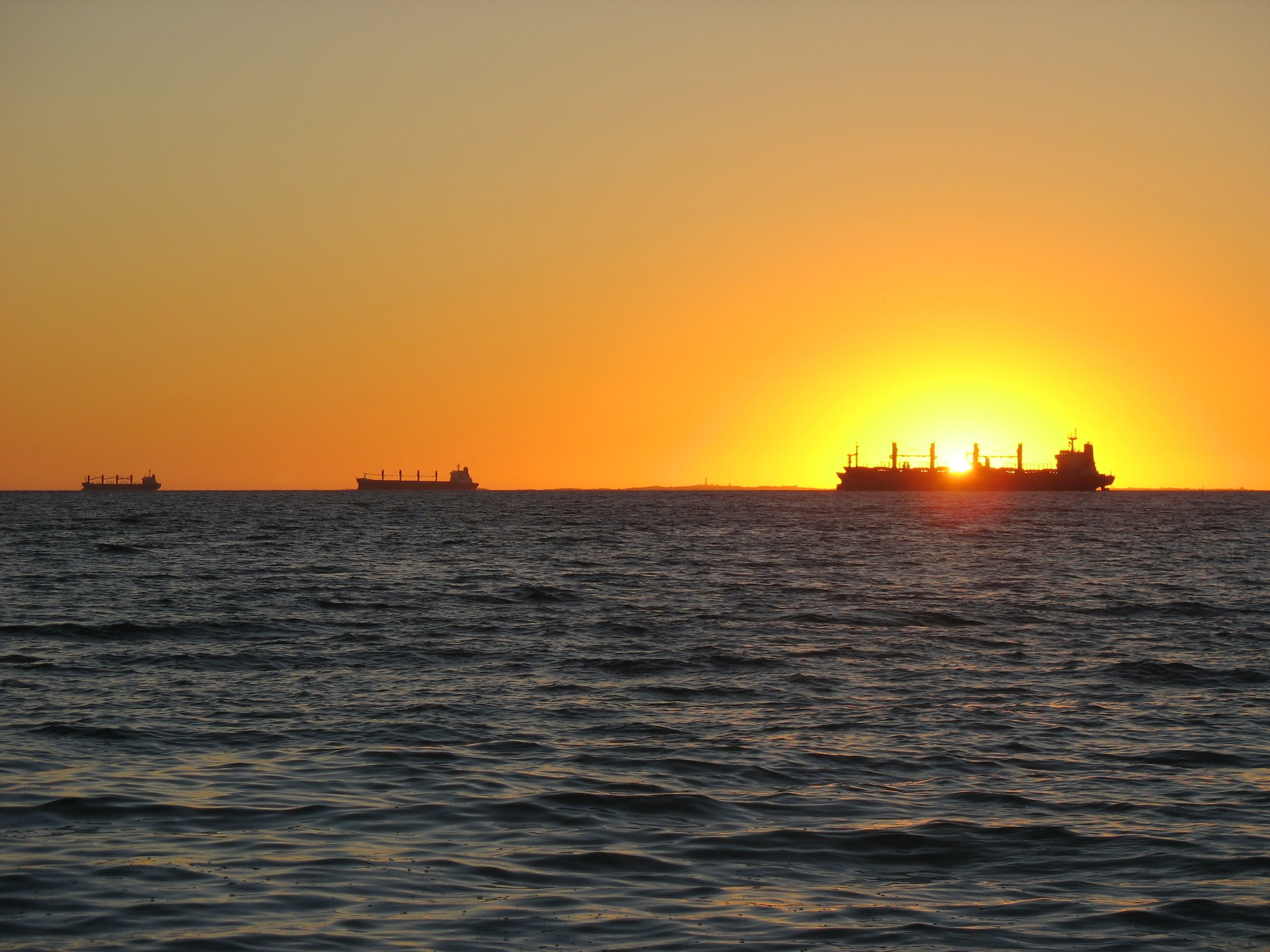nautical vessel, copy space, sunset, no people, tranquil scene, tranquility, sea, lake, scenics - nature, transportation, water, freight Transportation, HD Wallpaper