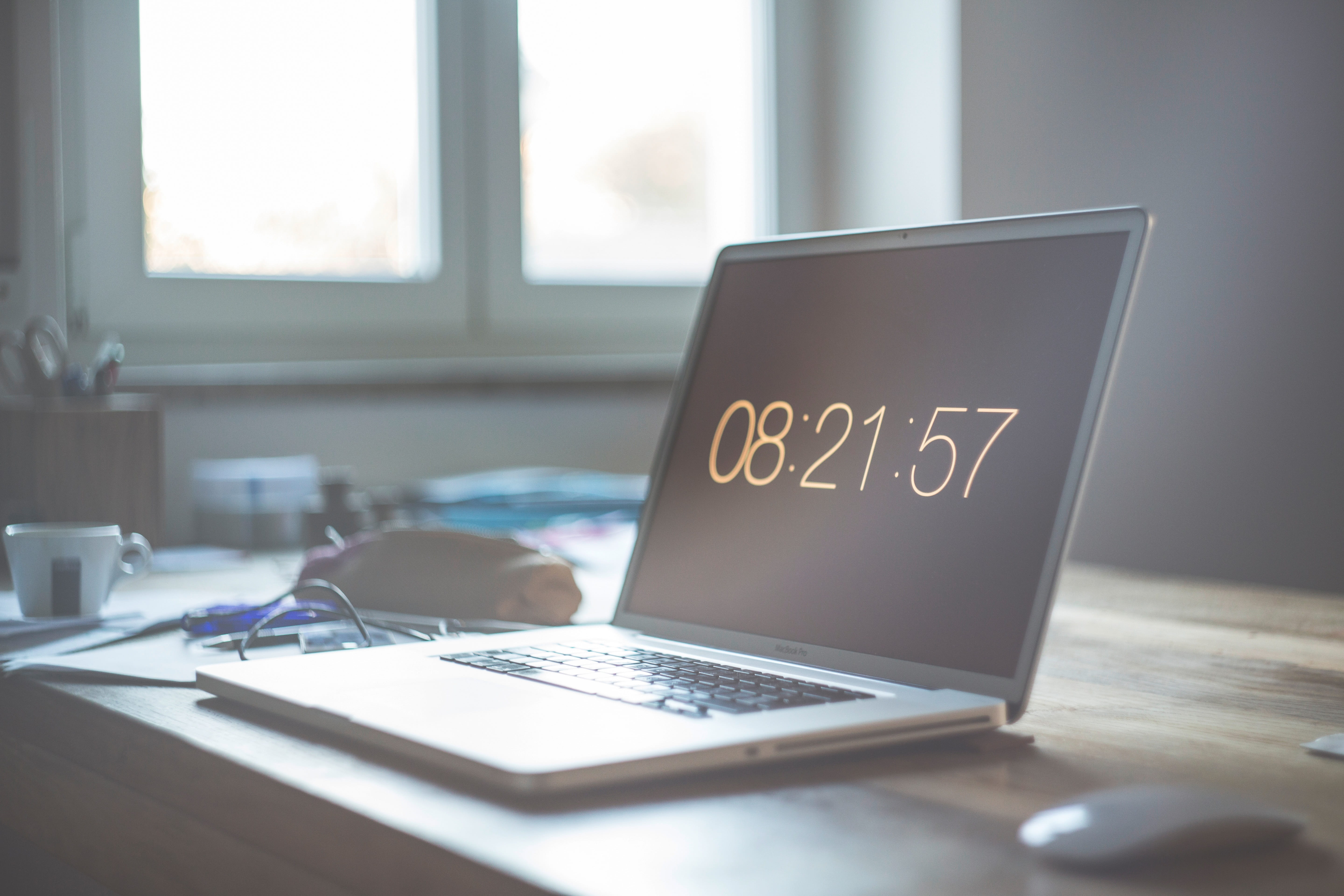 text, business, indoors, home interior, table, technology, seconds, domestic room, connection, laptop, electronic, western script, furniture, 5K, window, HD Wallpaper