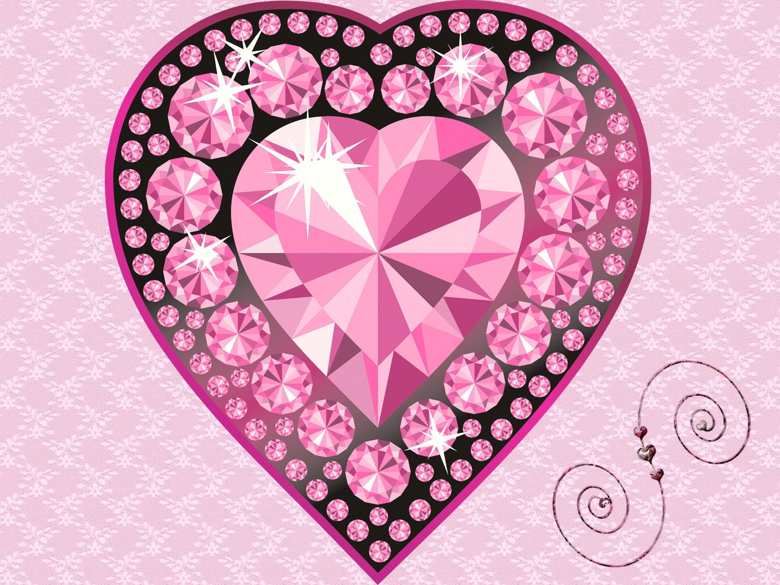 valentine Card, romance, purple, floral Pattern, pattern, symbol, vibrant color, celebration, decor, multi colored, flower, valentines Day - Holiday, computer Graphic, HD Wallpaper