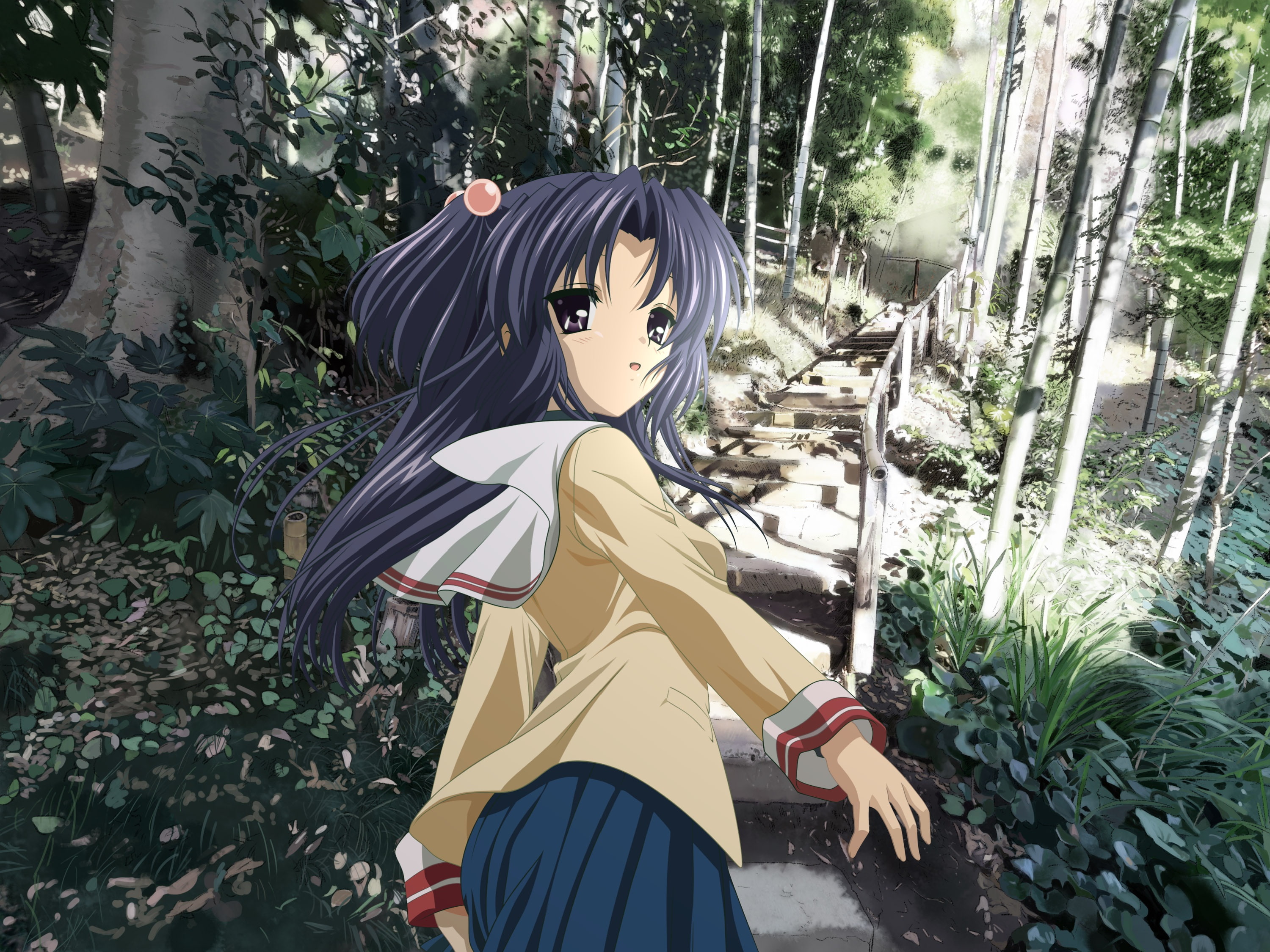 duplicate, 2K, clannad, kotomi, ichinose, hair, purple, HD Wallpaper
