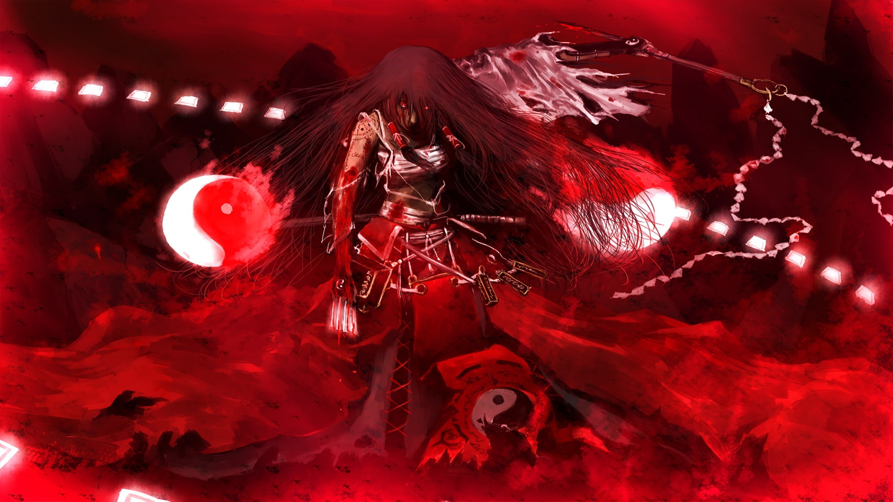 touhou, animated, hakurei, 720P, duplicate, reimu, HD Wallpaper