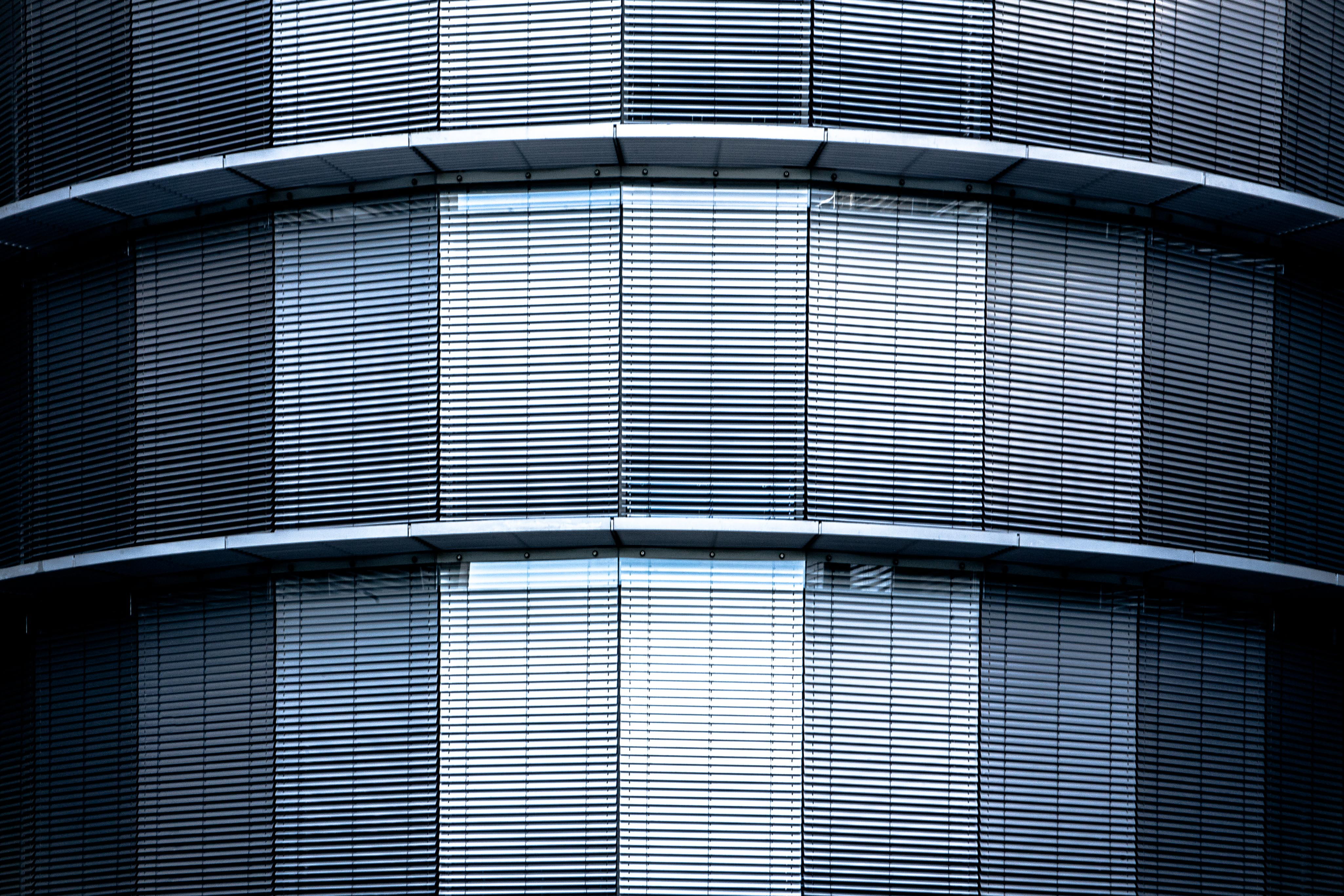 copy, symmetrical, building exterior, urban, full frame, built structure, modern, blue, metal, steel, paste, pattern, glass - material, curved, untitled, HD Wallpaper