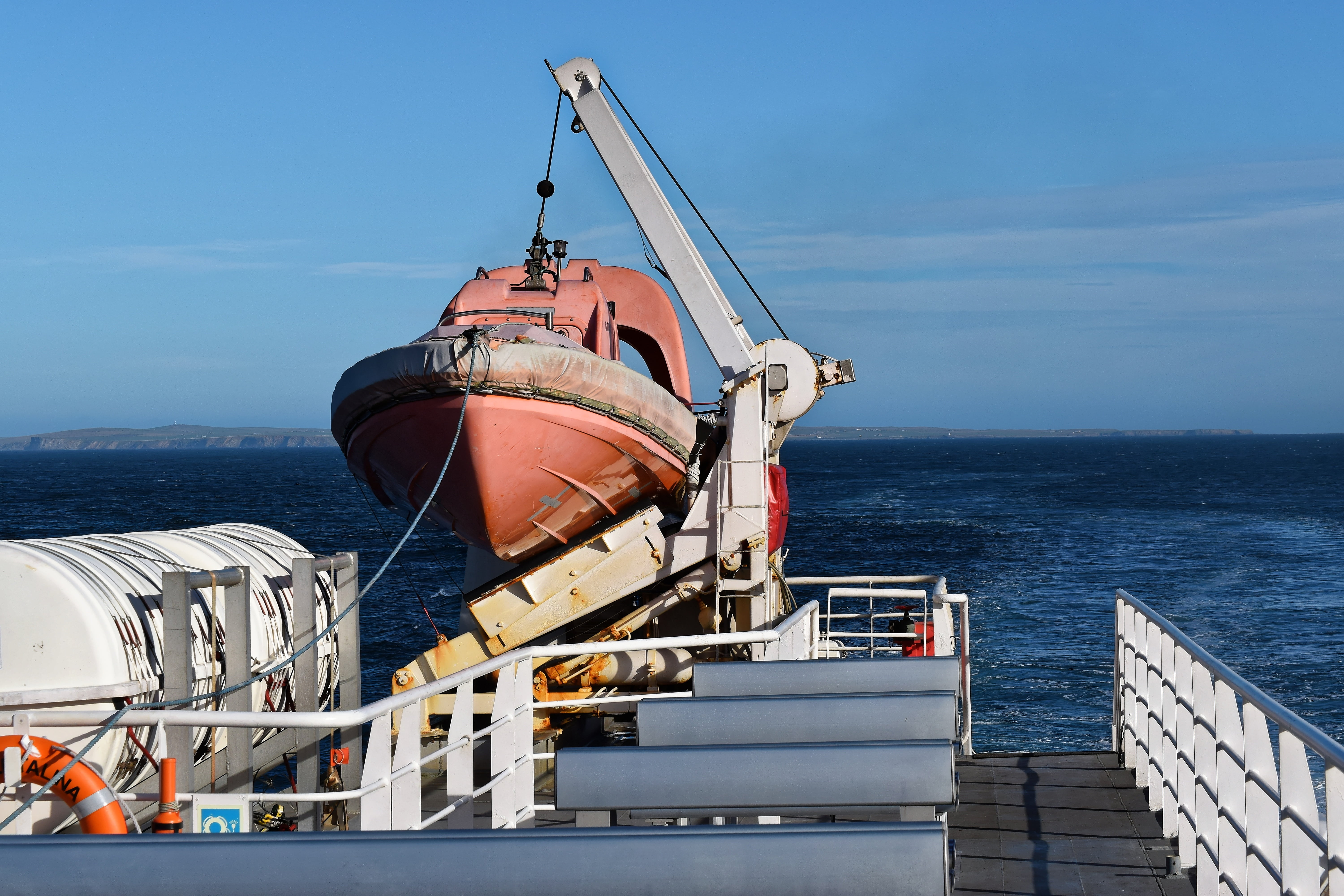 boat, sea, water, vessel, nautical, sky, lifeboat, horizon over water, survival, equipment, seascape, escape, transport, transportation, safe, raft, mode of transportation, HD Wallpaper
